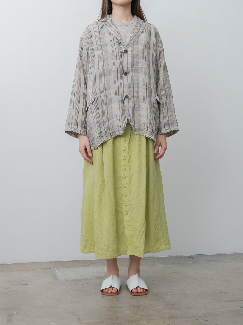 Namu Shop - Ichi Antiquites Check Jacket - Natural