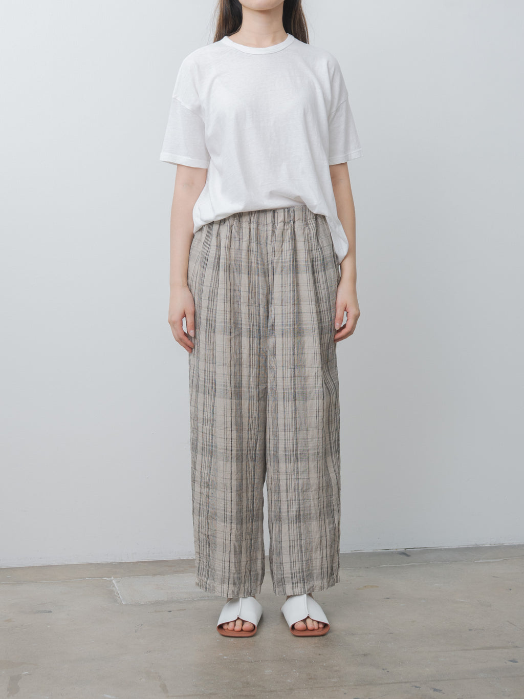 Namu Shop - Ichi Antiquites Check Pants - Natural