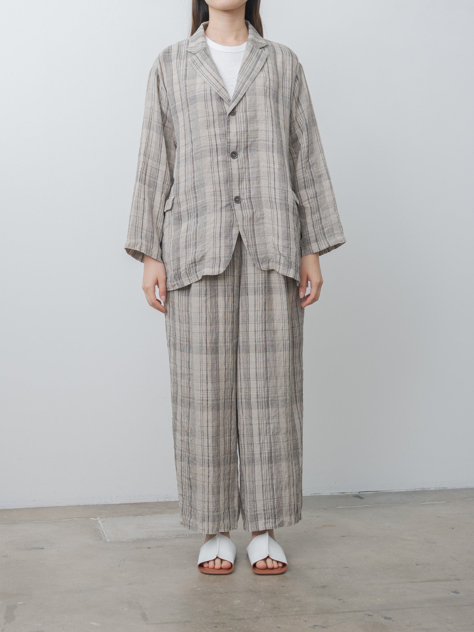 Namu Shop - Ichi Antiquites Check Jacket - Natural
