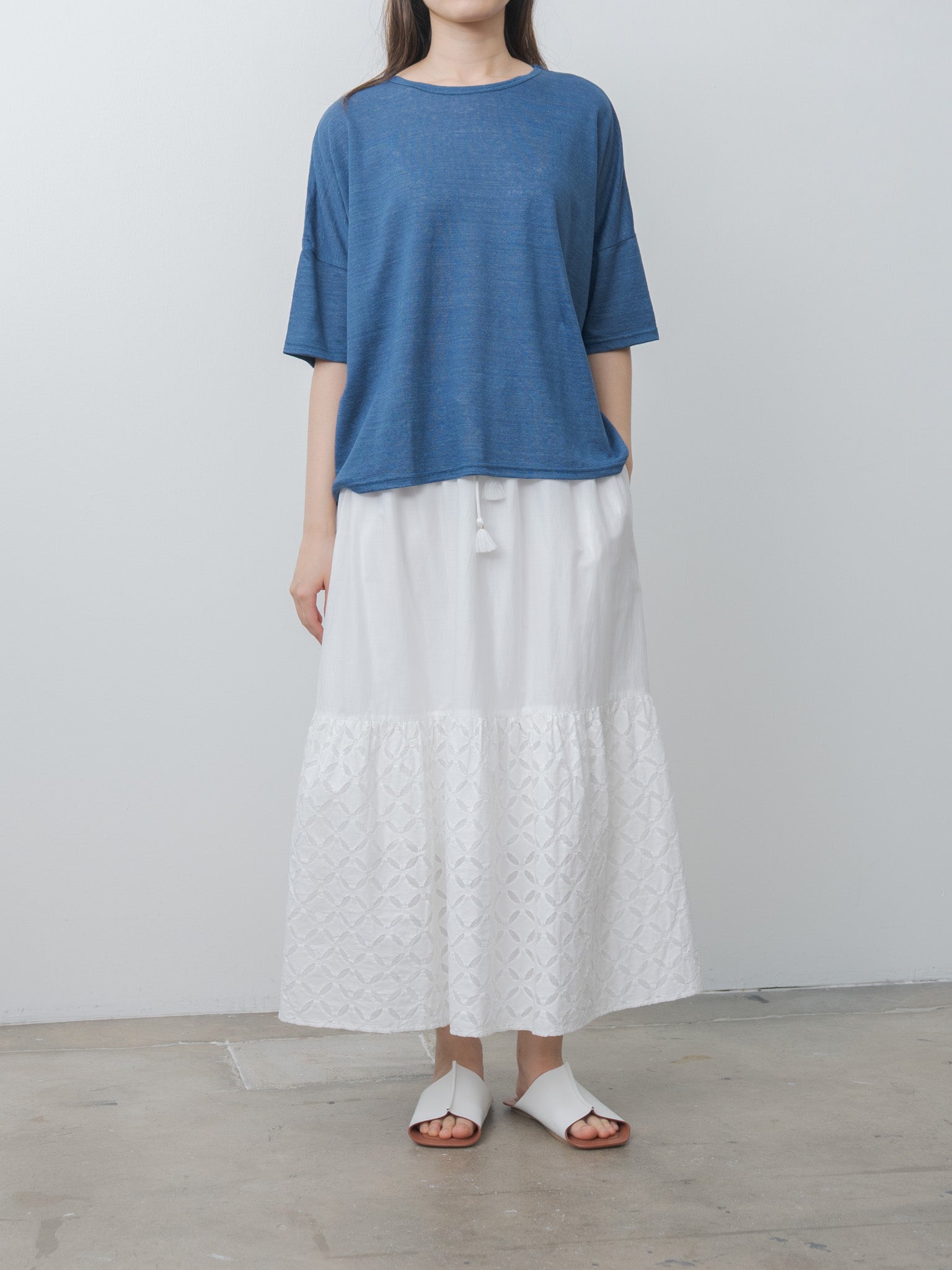 Namu Shop - Ichi Antiquites India Reverse Appliqué Skirt - White