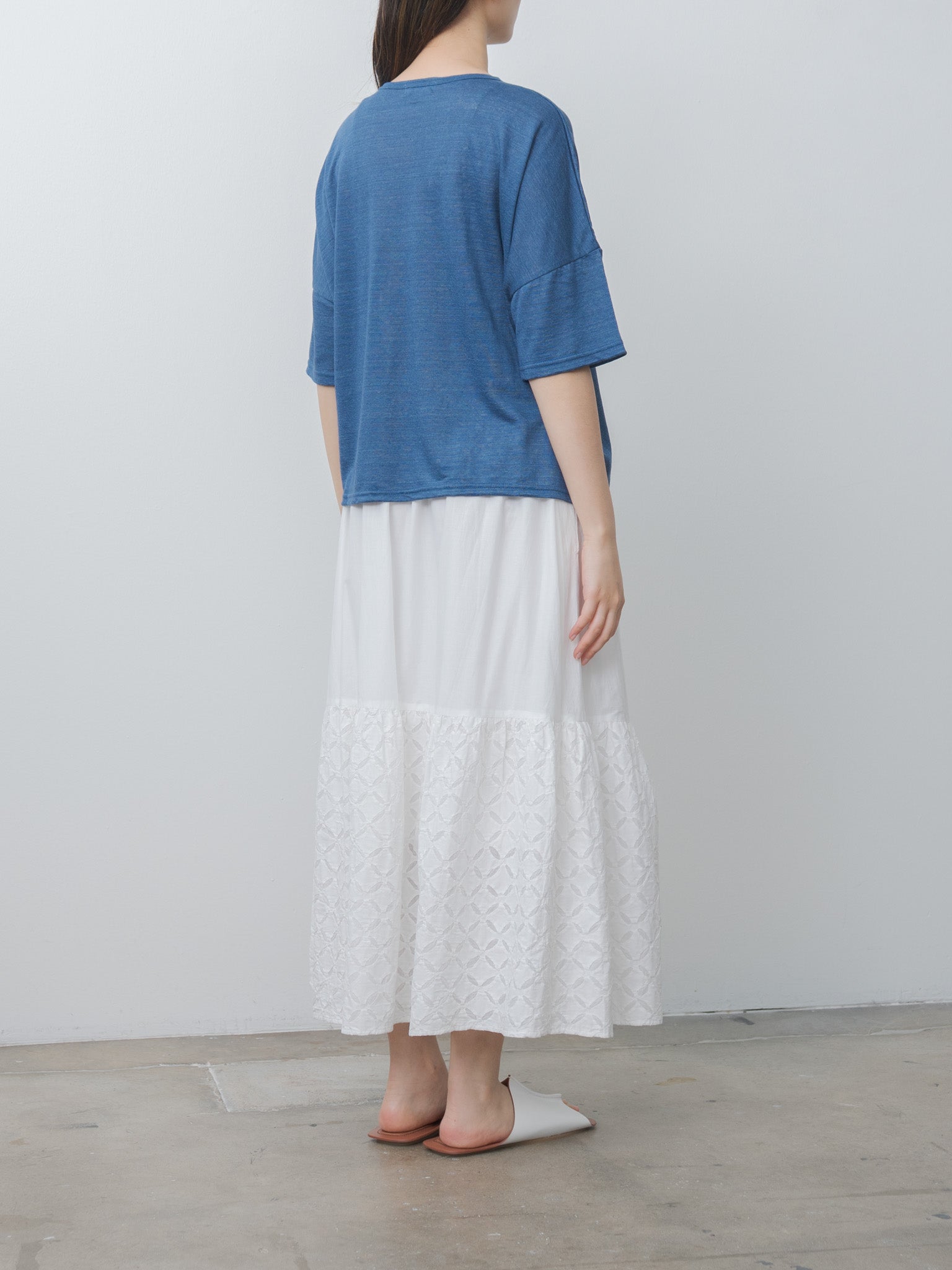 Namu Shop - Ichi Antiquites Short Sleeve Pullover - Blue