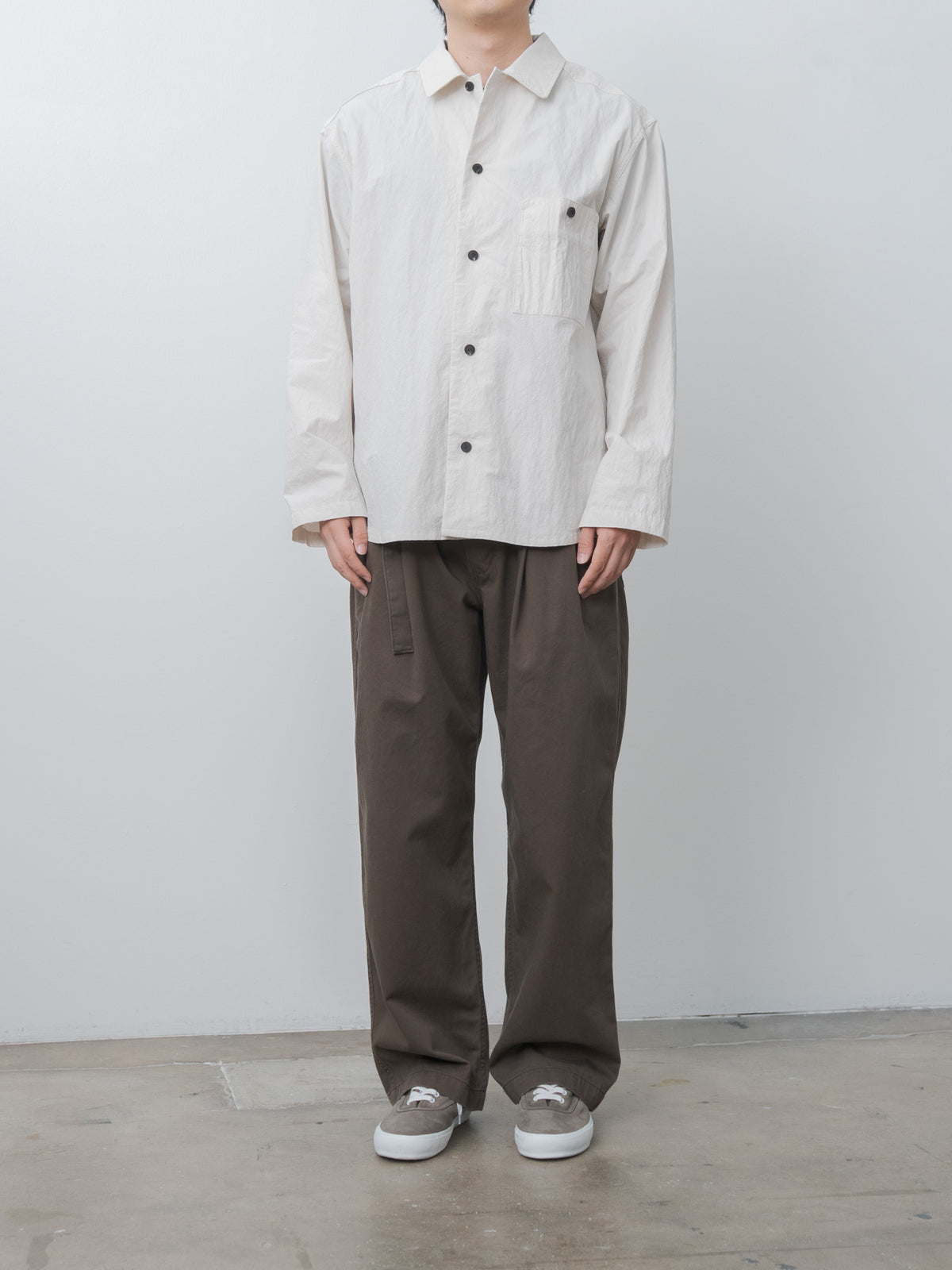 Namu Shop - Document Cotton Nylon French Shirt - Ivory