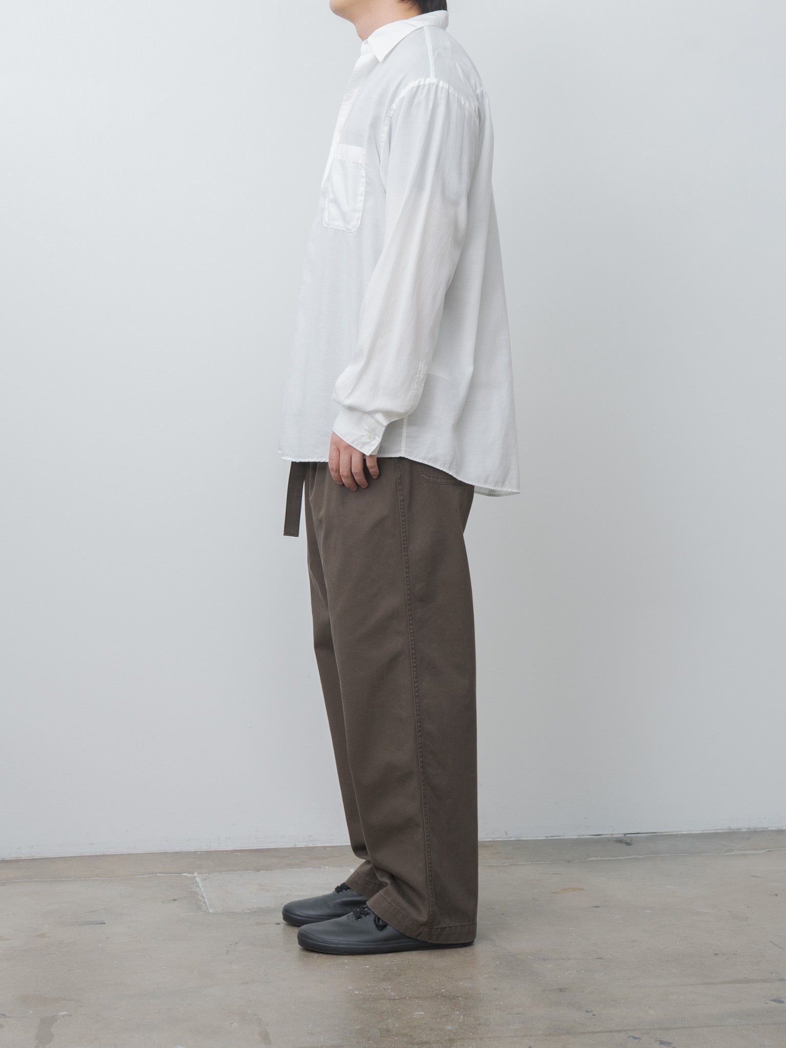YOKE Cotton Silk Twill Loose Shirt - White, Cotton Silk Blend