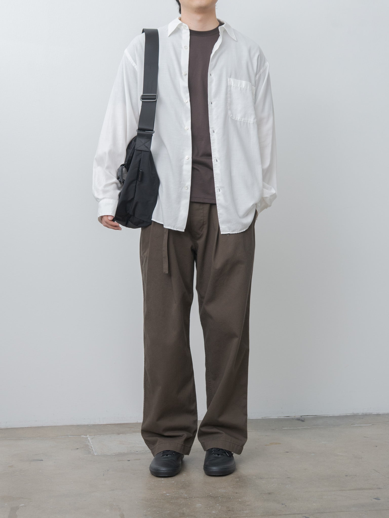 loose dress shirt Cotton Silk Twill Garment-dyed Loose Shirt