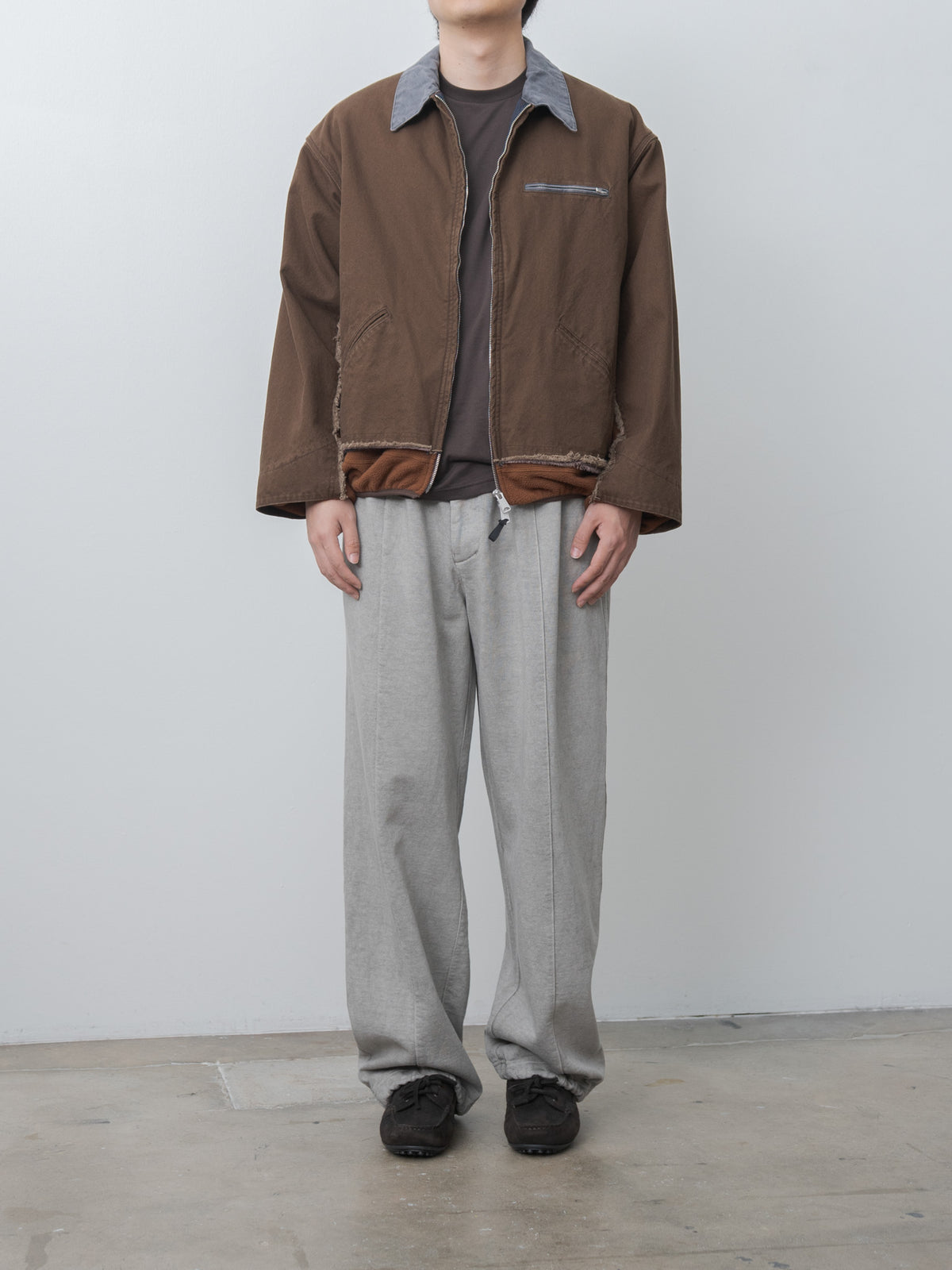 Namu Shop - Yoke Garment-dyed Lounge Pants - Gray