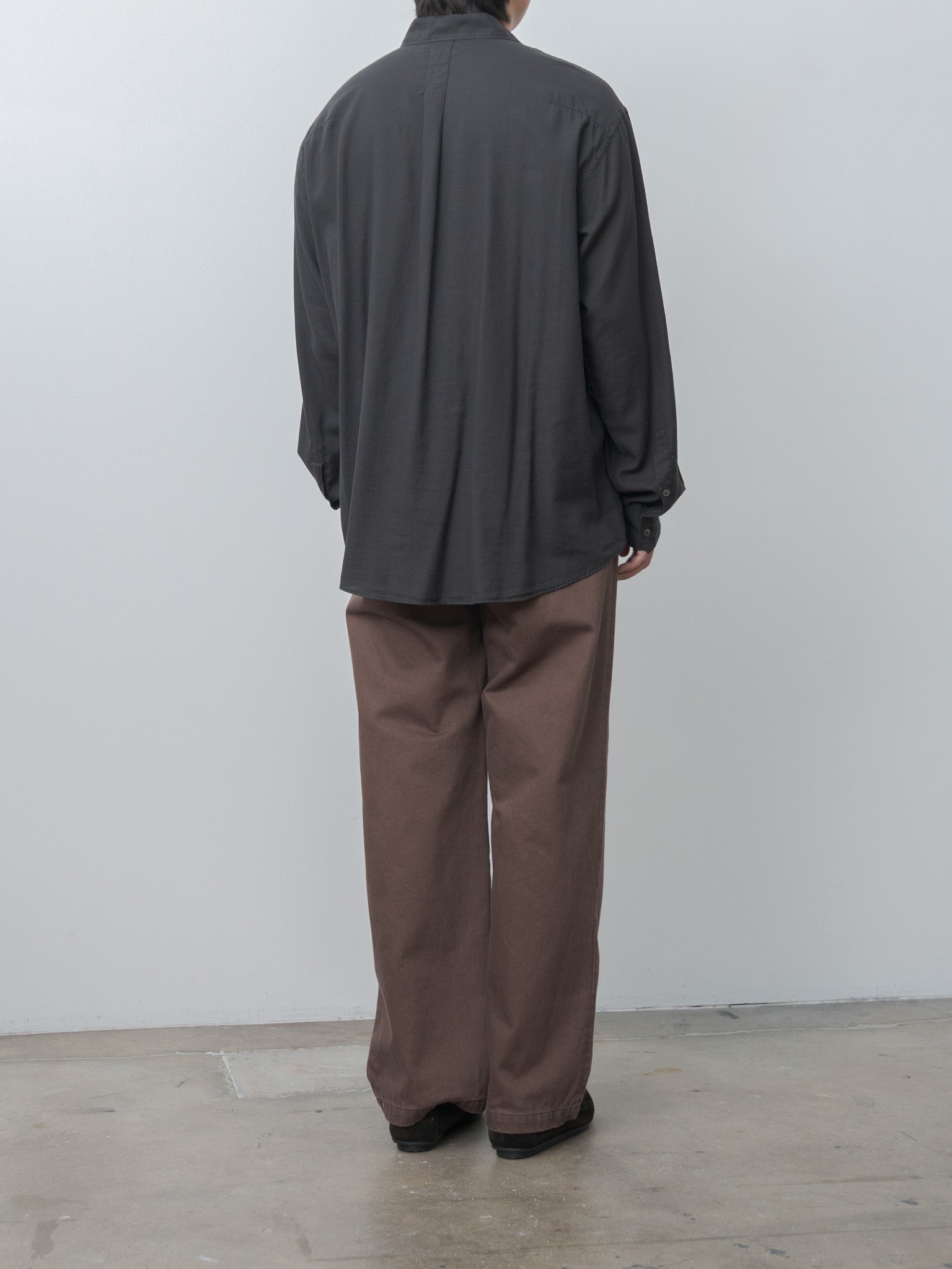 Namu Shop - Yoke 1pleated Wide Tapered Trousers - Brown