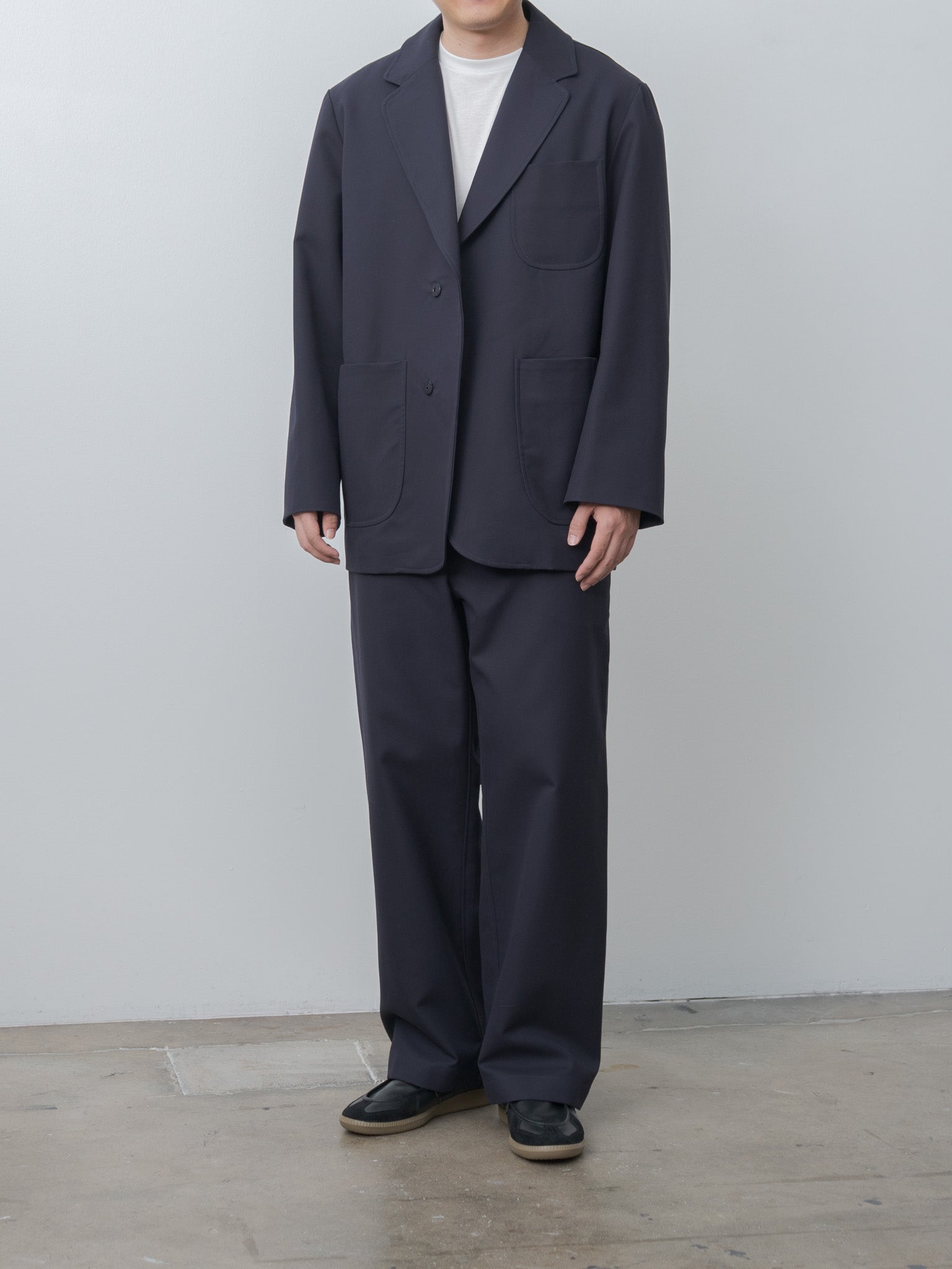 Namu Shop - Document High Density Cotton Oversized Blazer - Navy