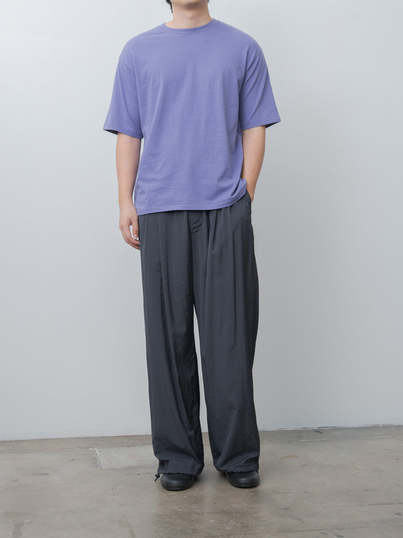 Namu Shop - Yoke Silk Nylon 2Pleated Easy Pants - Dusty Navy