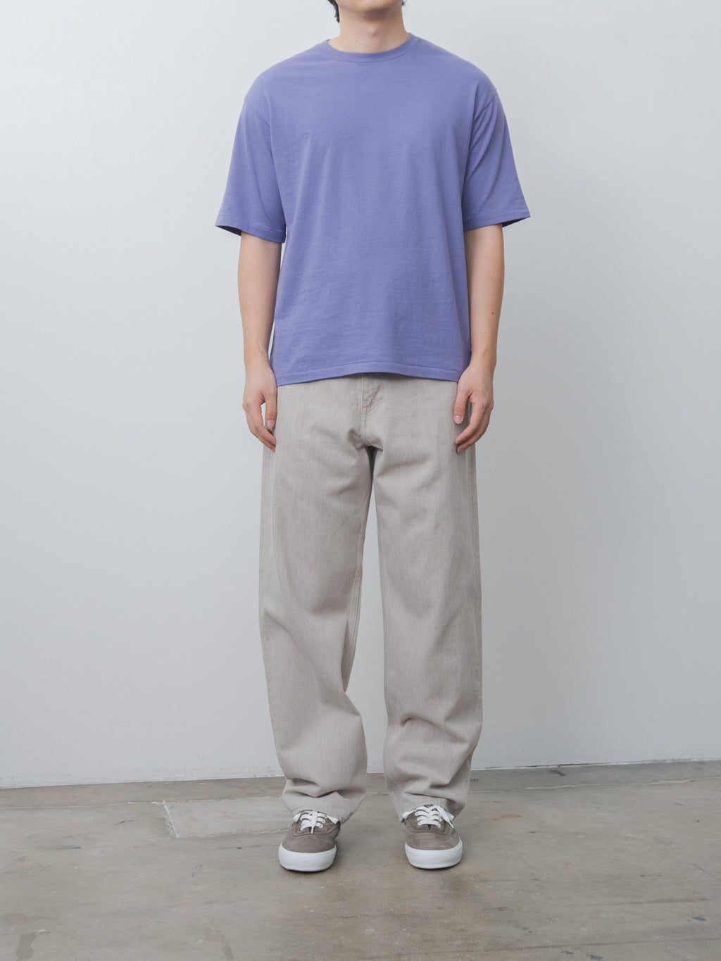 Namu Shop - Auralee Faded Hard Twist Brown Denim Wide Pants - Light Gray