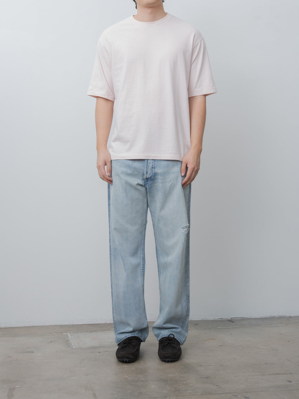 Namu Shop - Auralee Brushed Organic Cotton Jersey Tee - Pale Pink