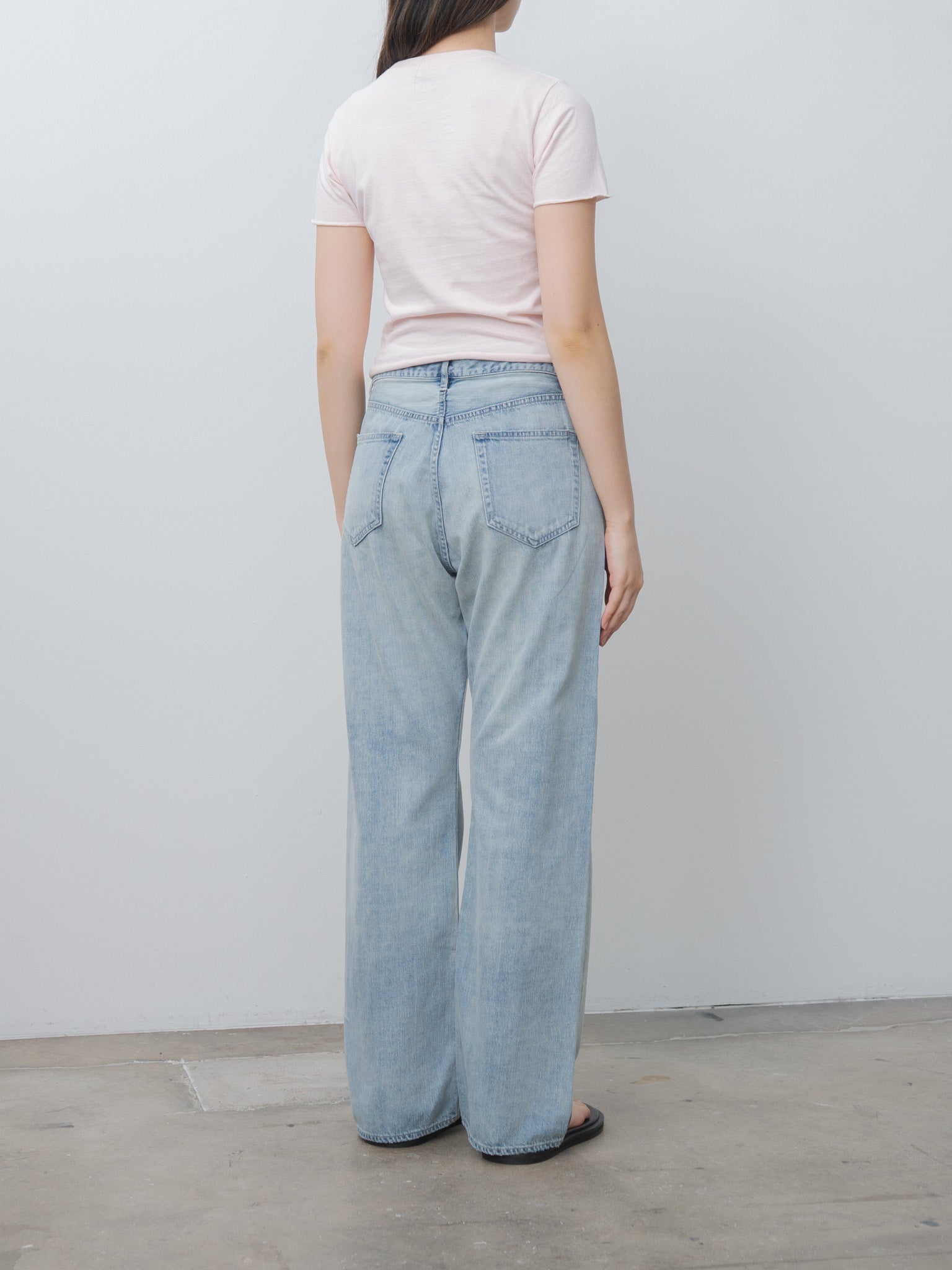 Namu Shop - Auralee Brushed Organic Cotton Jersey Tee - Pale Pink