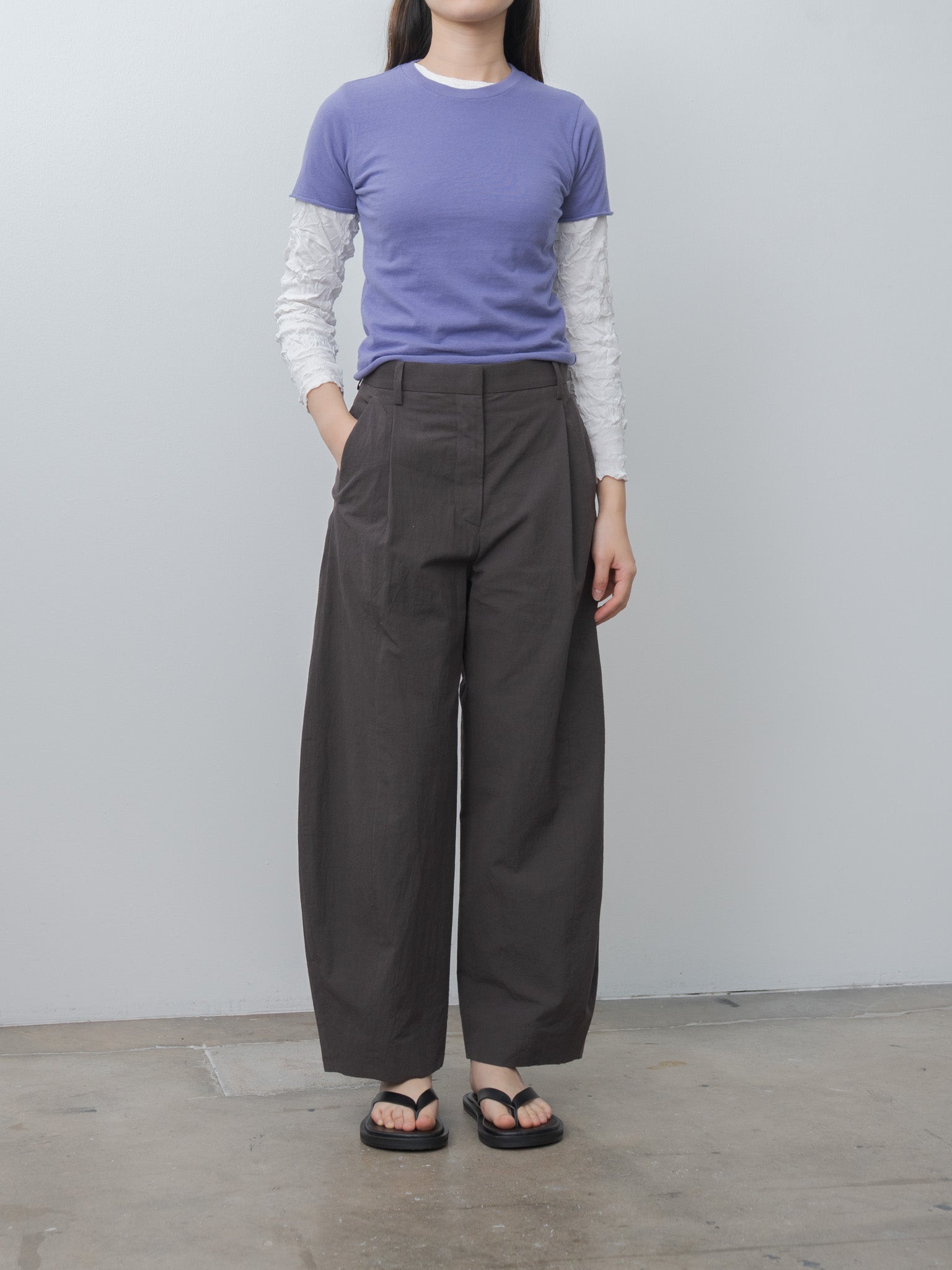Namu Shop - Auralee Brushed Organic Cotton Jersey Tee - Light Purple