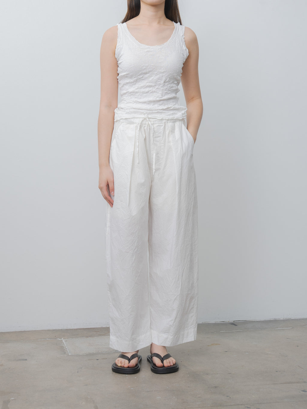Namu Shop - Sayaka Davis Crinkled Knit Tank - White