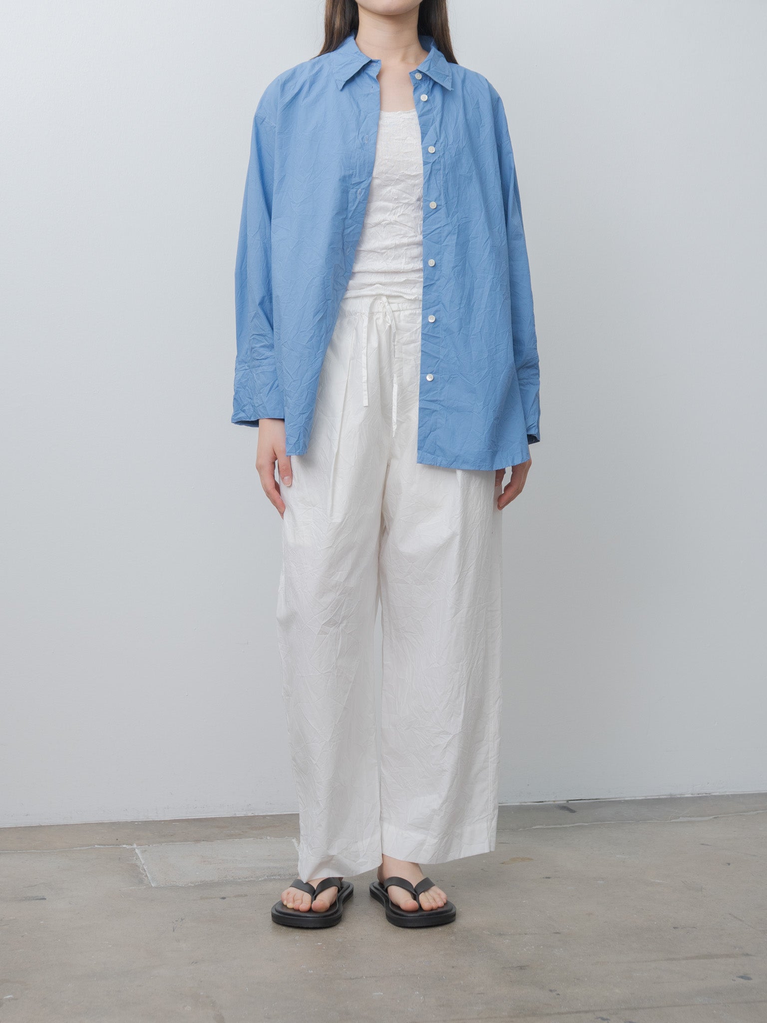 Namu Shop - Sayaka Davis Crinkled Oversized Shirt - French Blue
