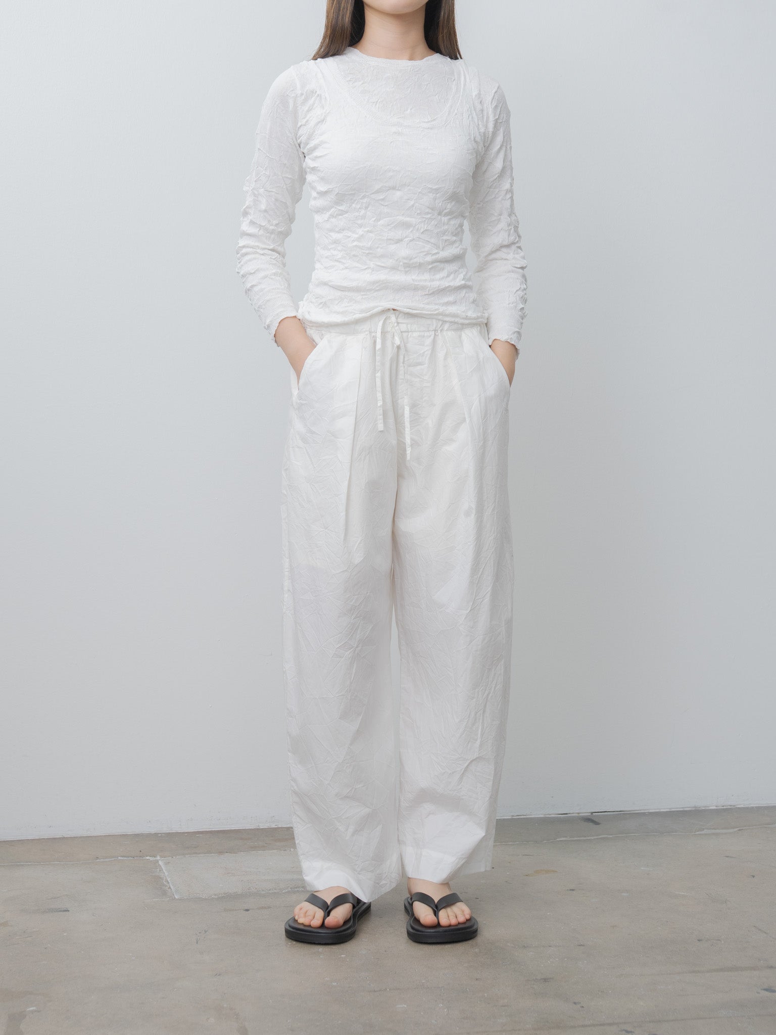 Namu Shop - Sayaka Davis Crinkled Knit Tank - White