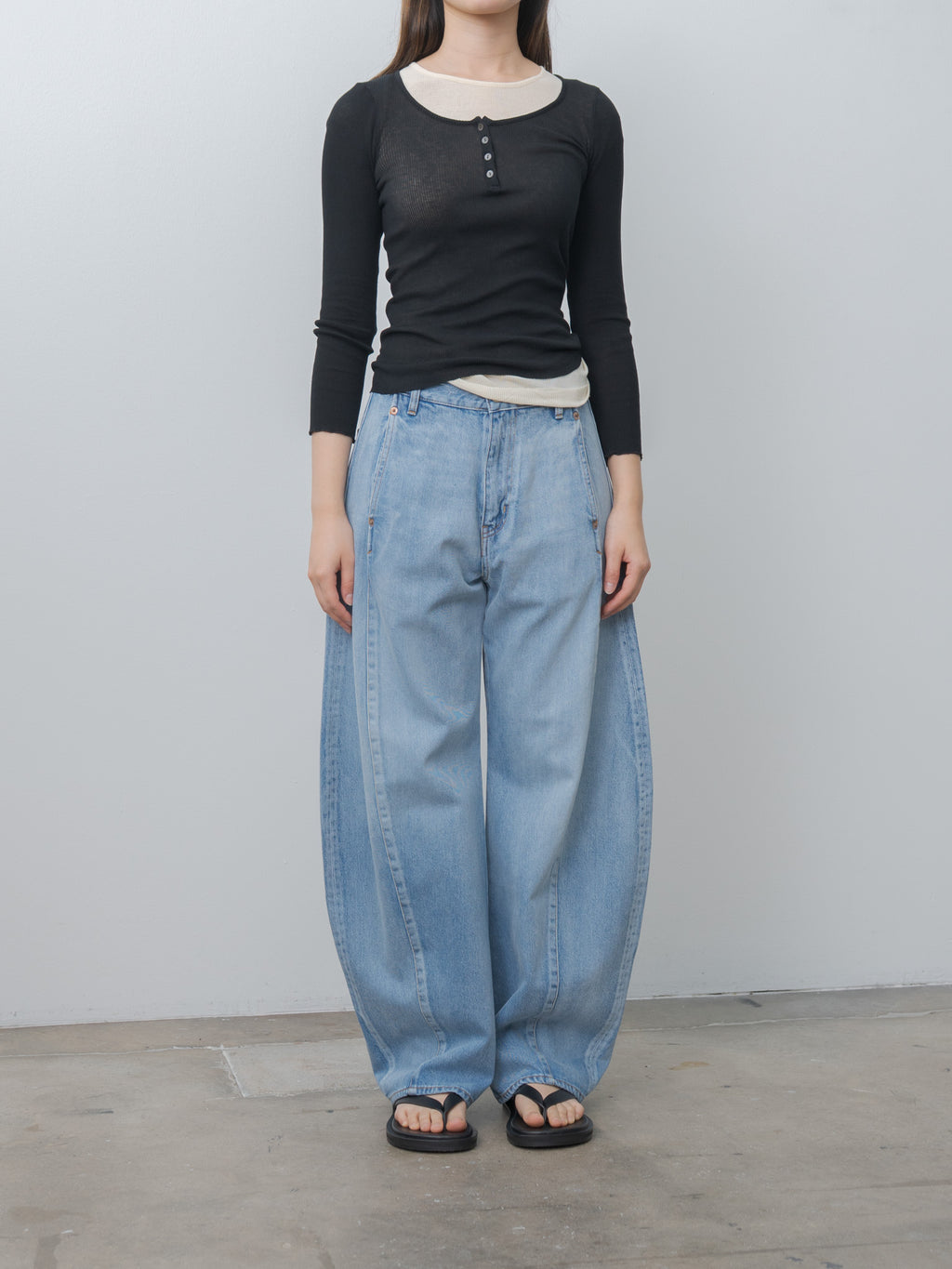Namu Shop - Sayaka Davis Henley Tee - Black