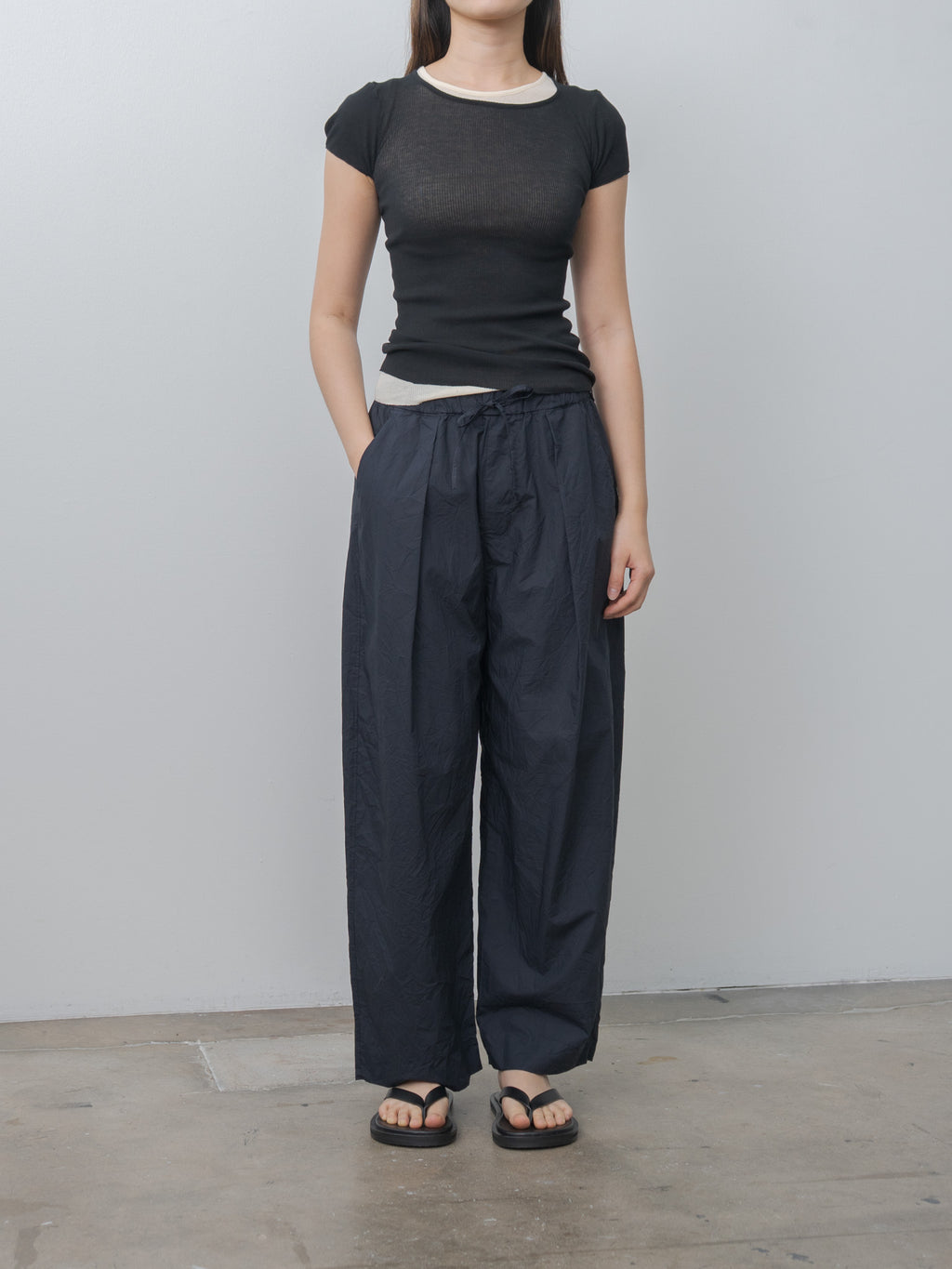 Namu Shop - Sayaka Davis Tucked Pull-on Pants - Navy