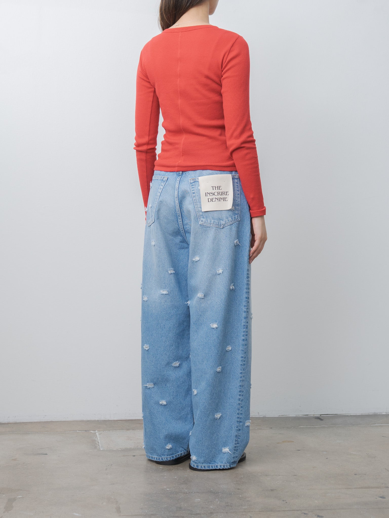 Namu Shop - Inscrire Gauze Teleco Long Sleeve Tee - Red