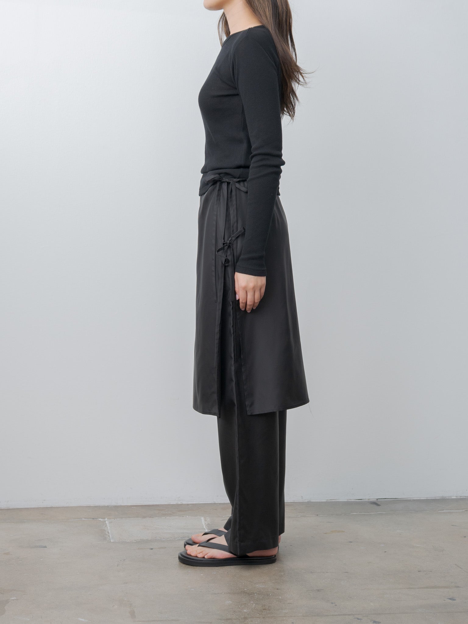 Namu Shop - Inscrire Gauze Teleco Long Sleeve Tee - Black