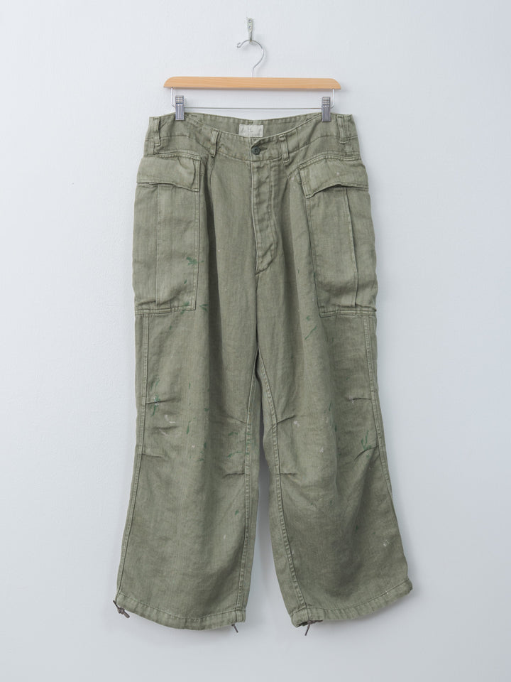 HBT Linen Cargo Pants - Olive Drab