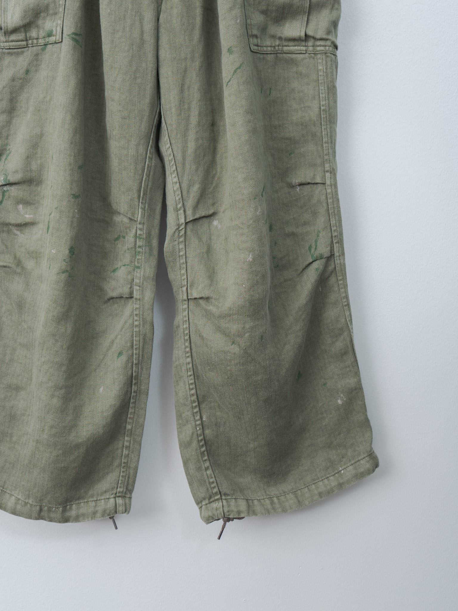HBT Linen Cargo Pants - Olive Drab