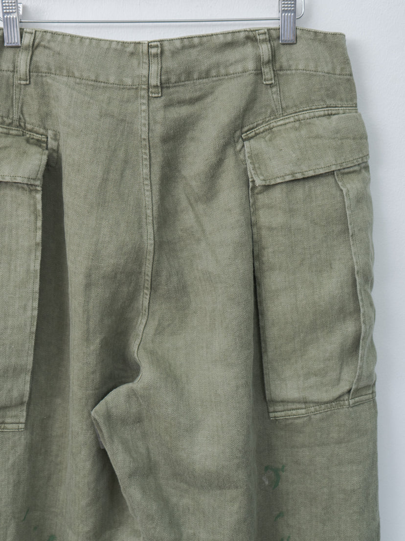 Namu Shop - Herill HBT Linen Cargo Pants - Olive Drab