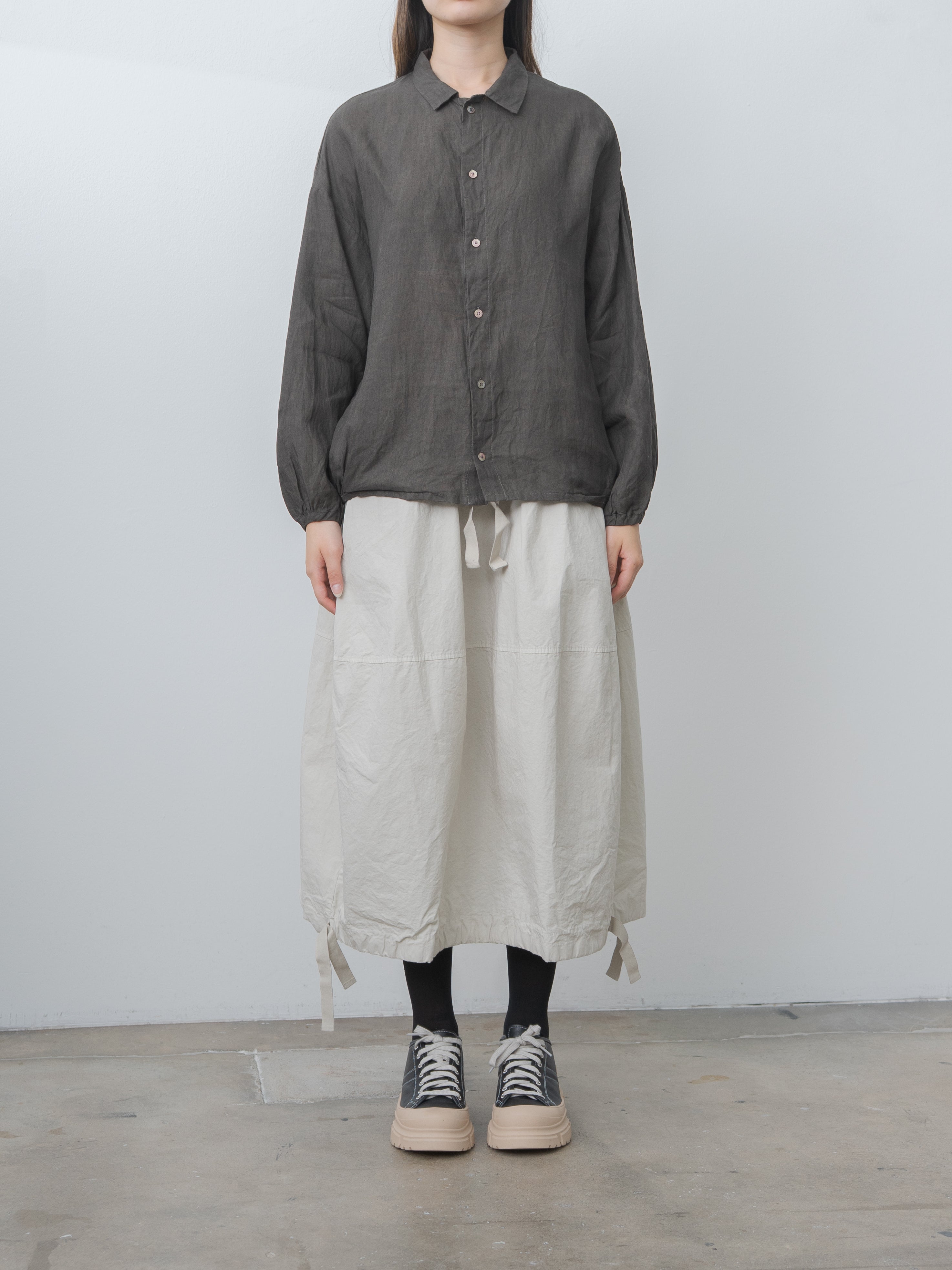 Sumi Dyed Linen Shirt Jacket - Brown