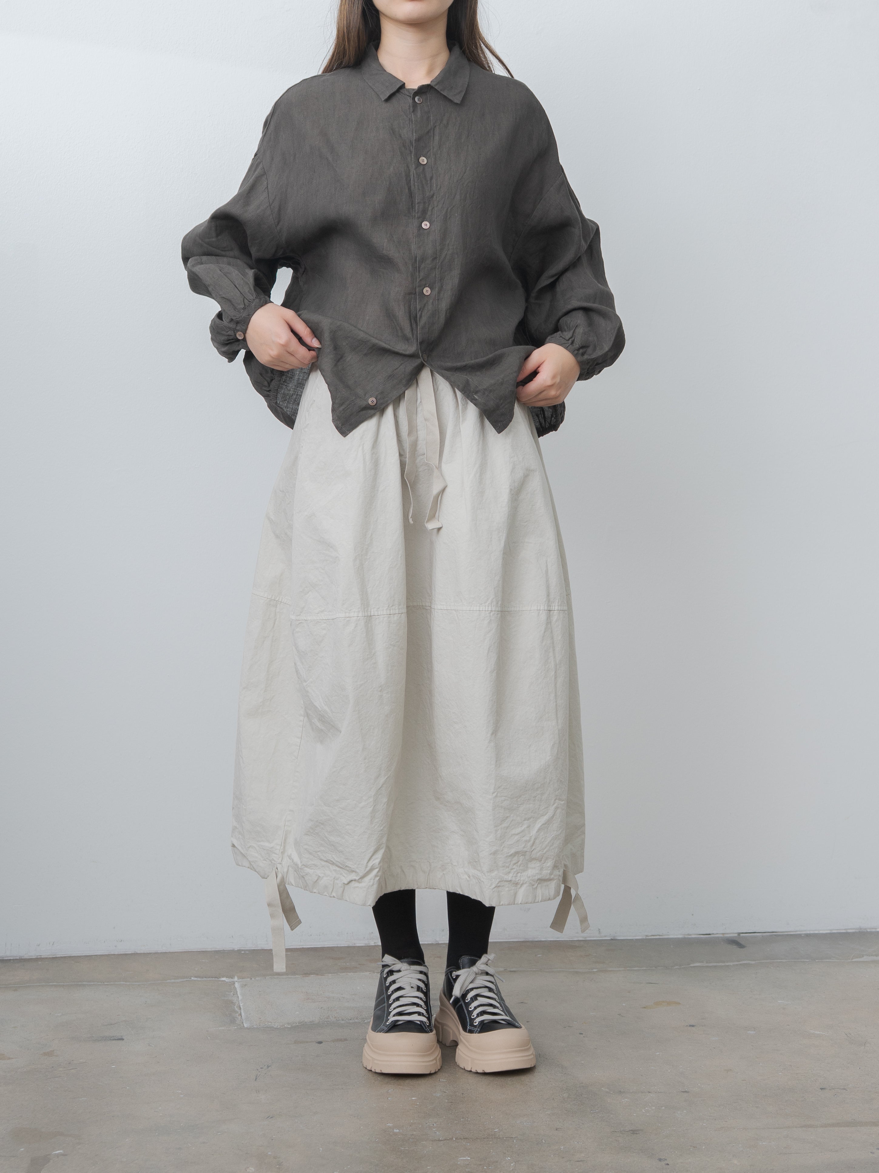 Sumi Dyed Linen Shirt Jacket - Brown