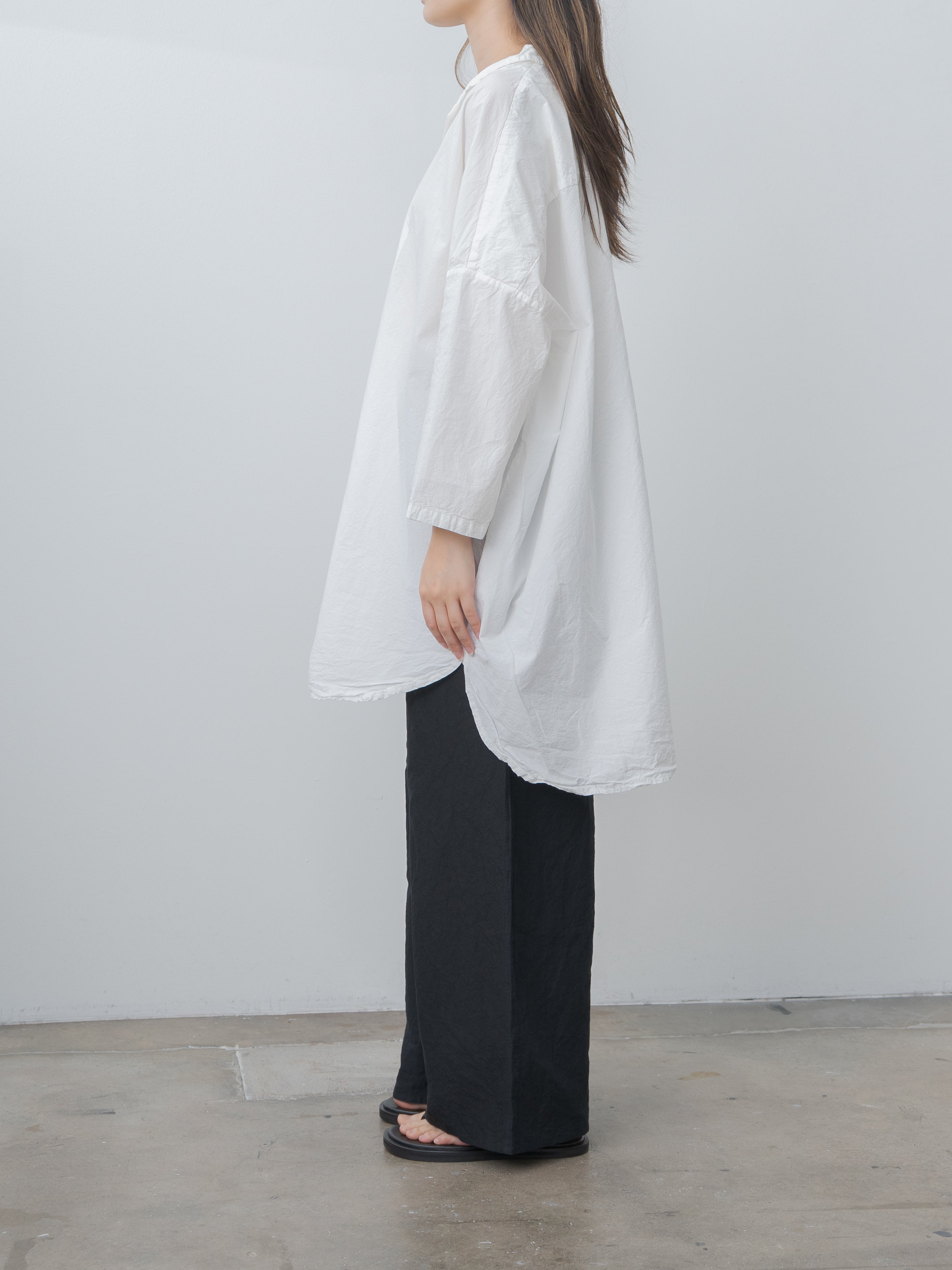 Shrink Open Collar Shirt - White