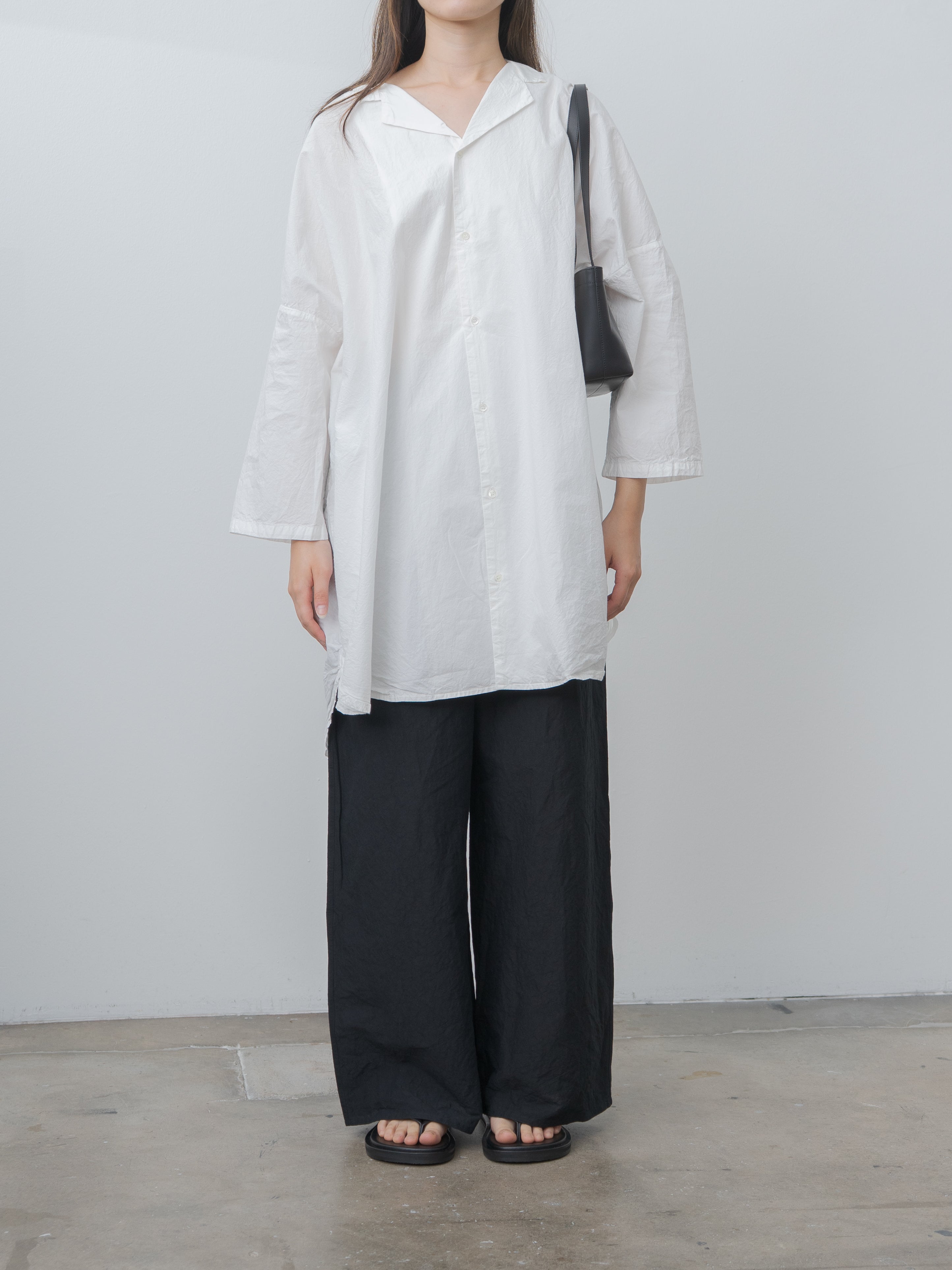 Shrink Open Collar Shirt - White