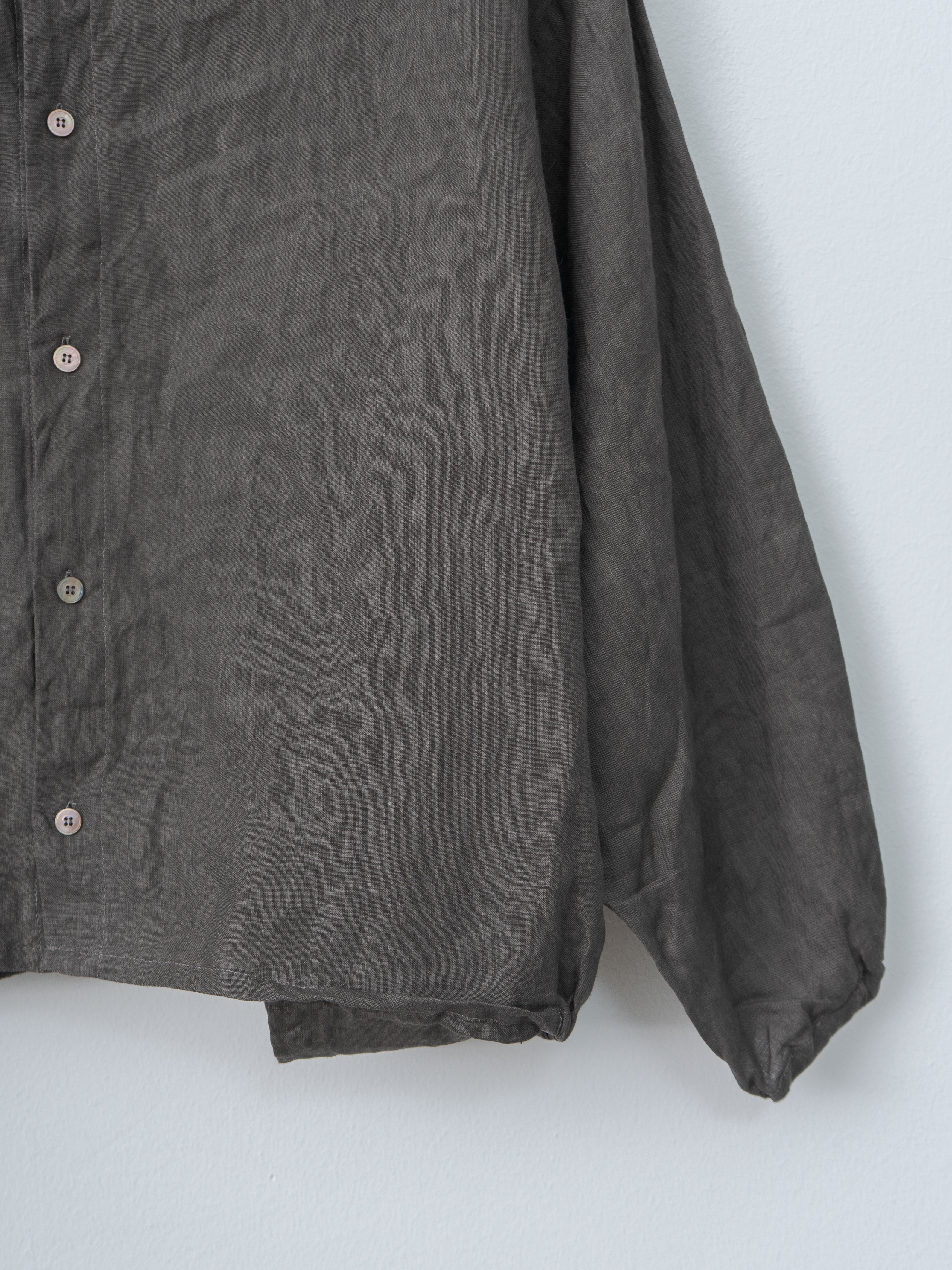Sumi Dyed Linen Shirt Jacket - Brown