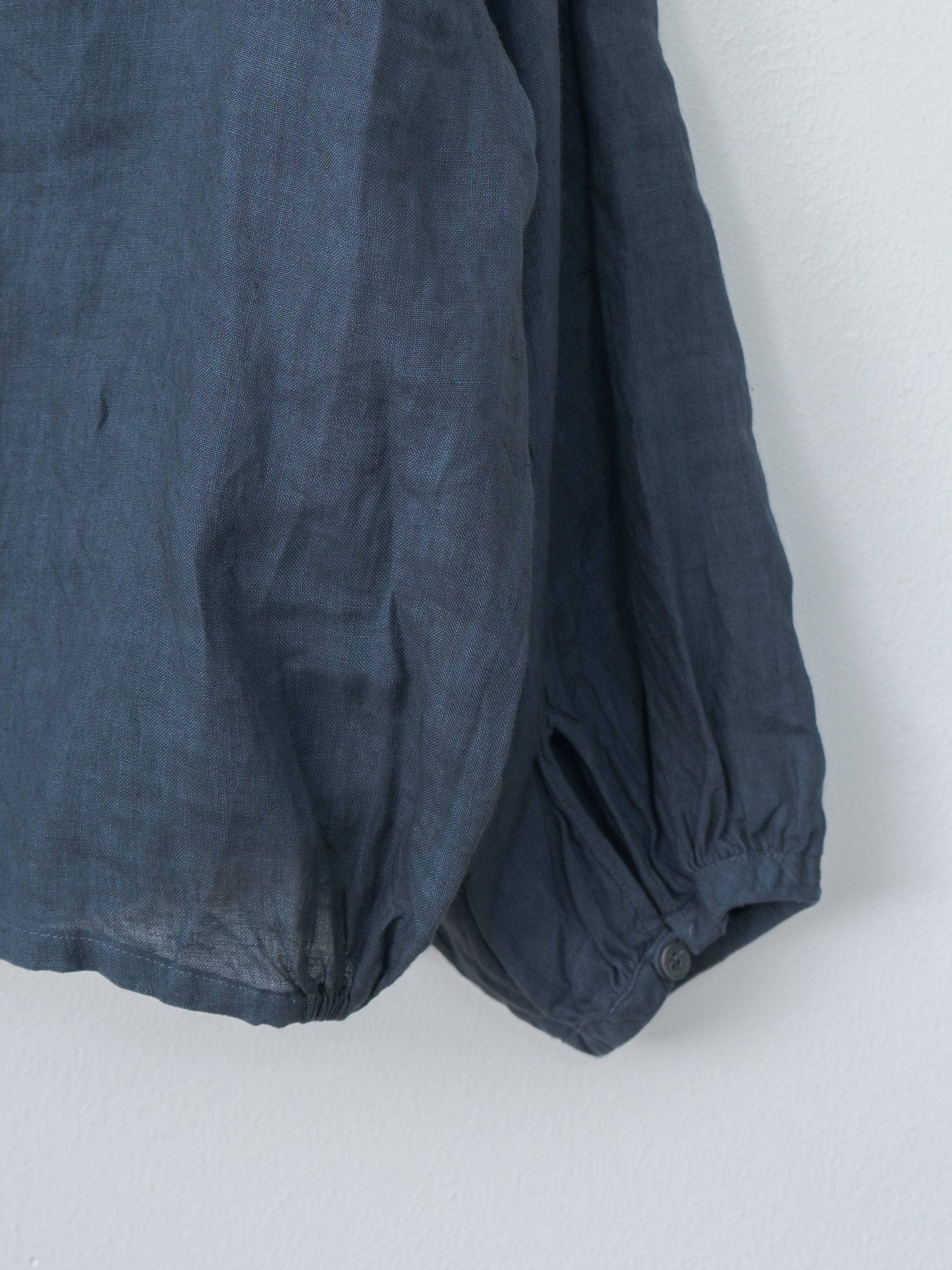 Sumi Dyed Linen Shirt Jacket - Gray Blue