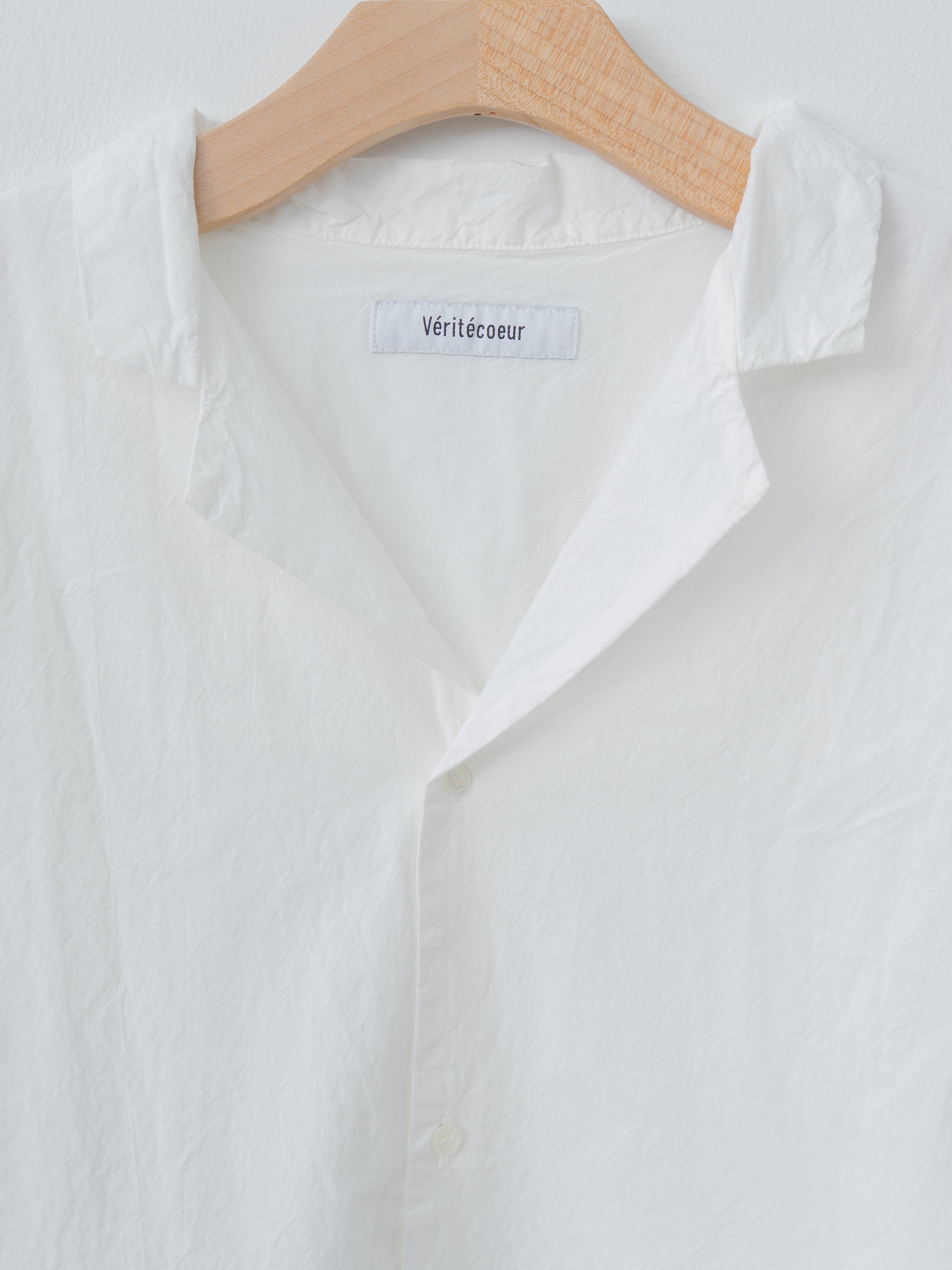 Shrink Open Collar Shirt - White