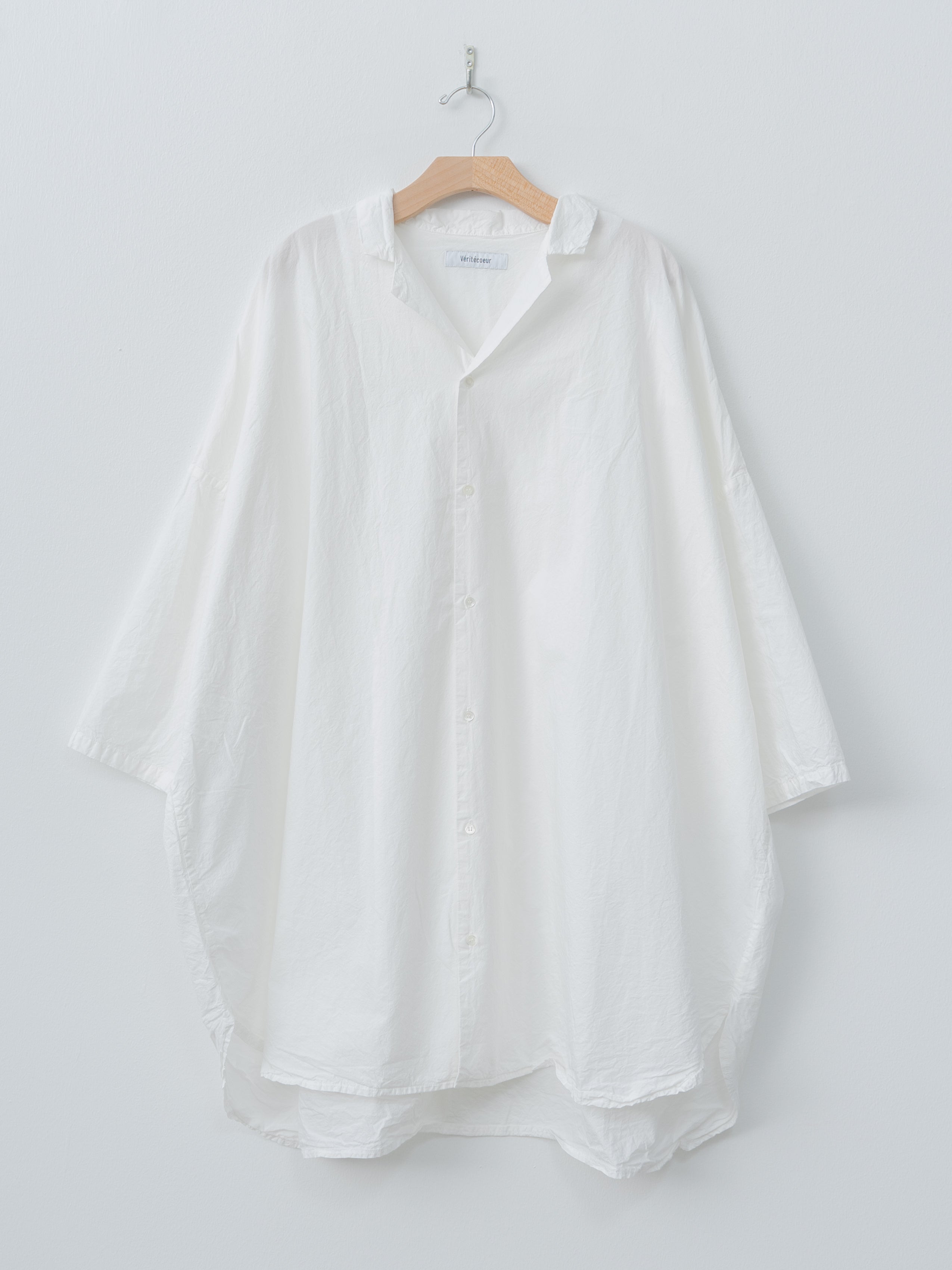 Shrink Open Collar Shirt - White