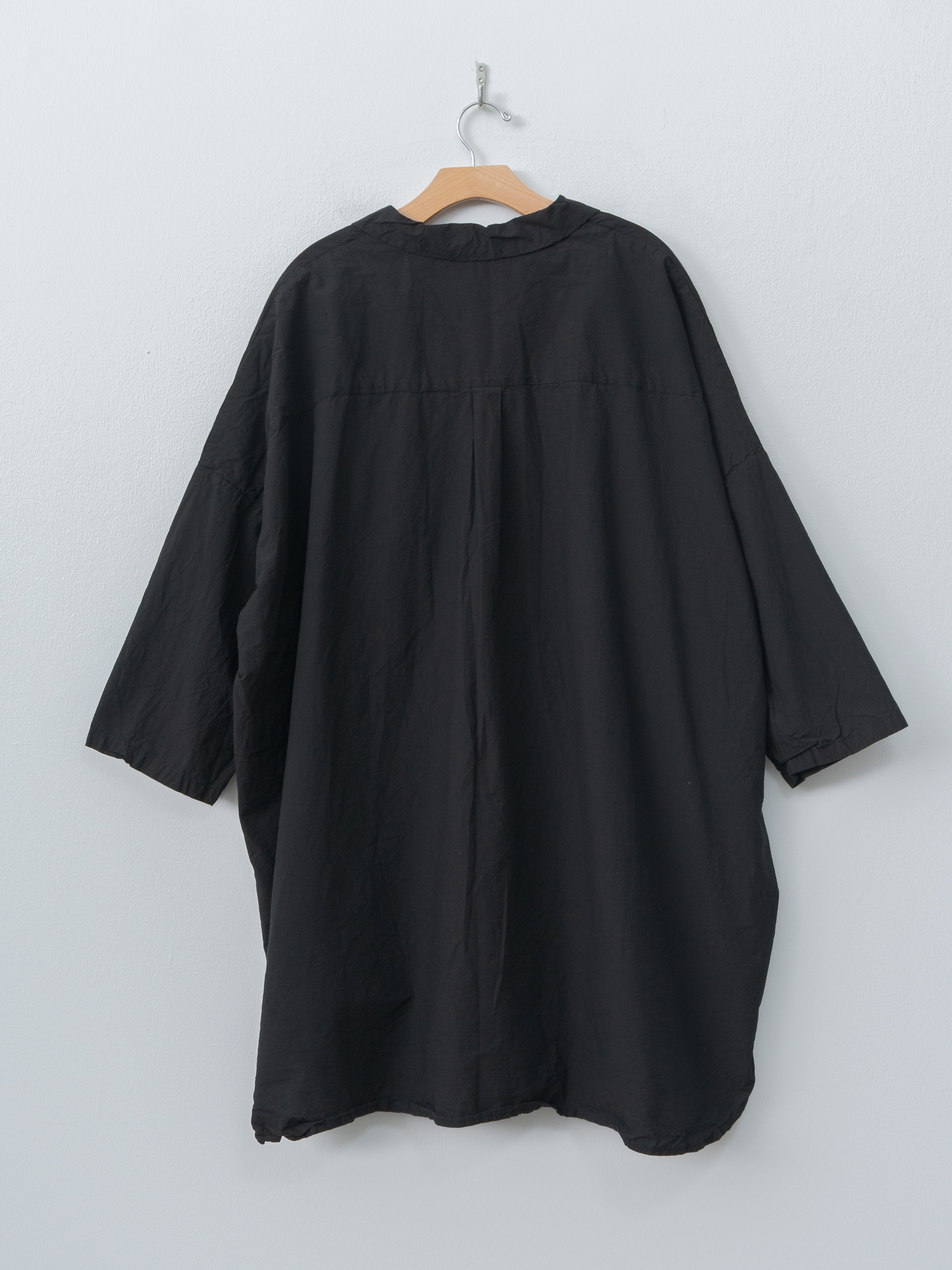 Shrink Open Collar Shirt - Black