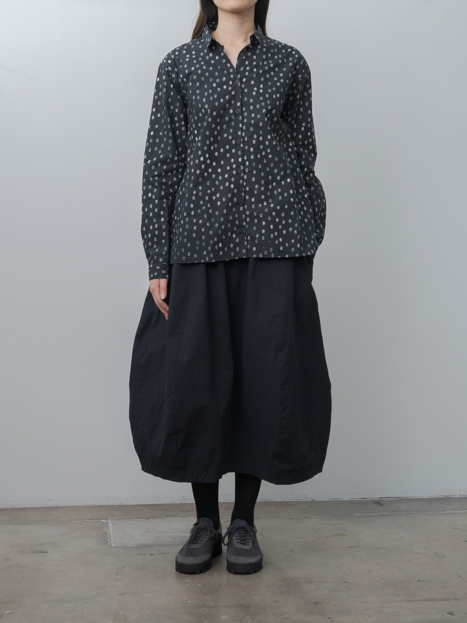 Carla Skirt - Black Navy Stripe