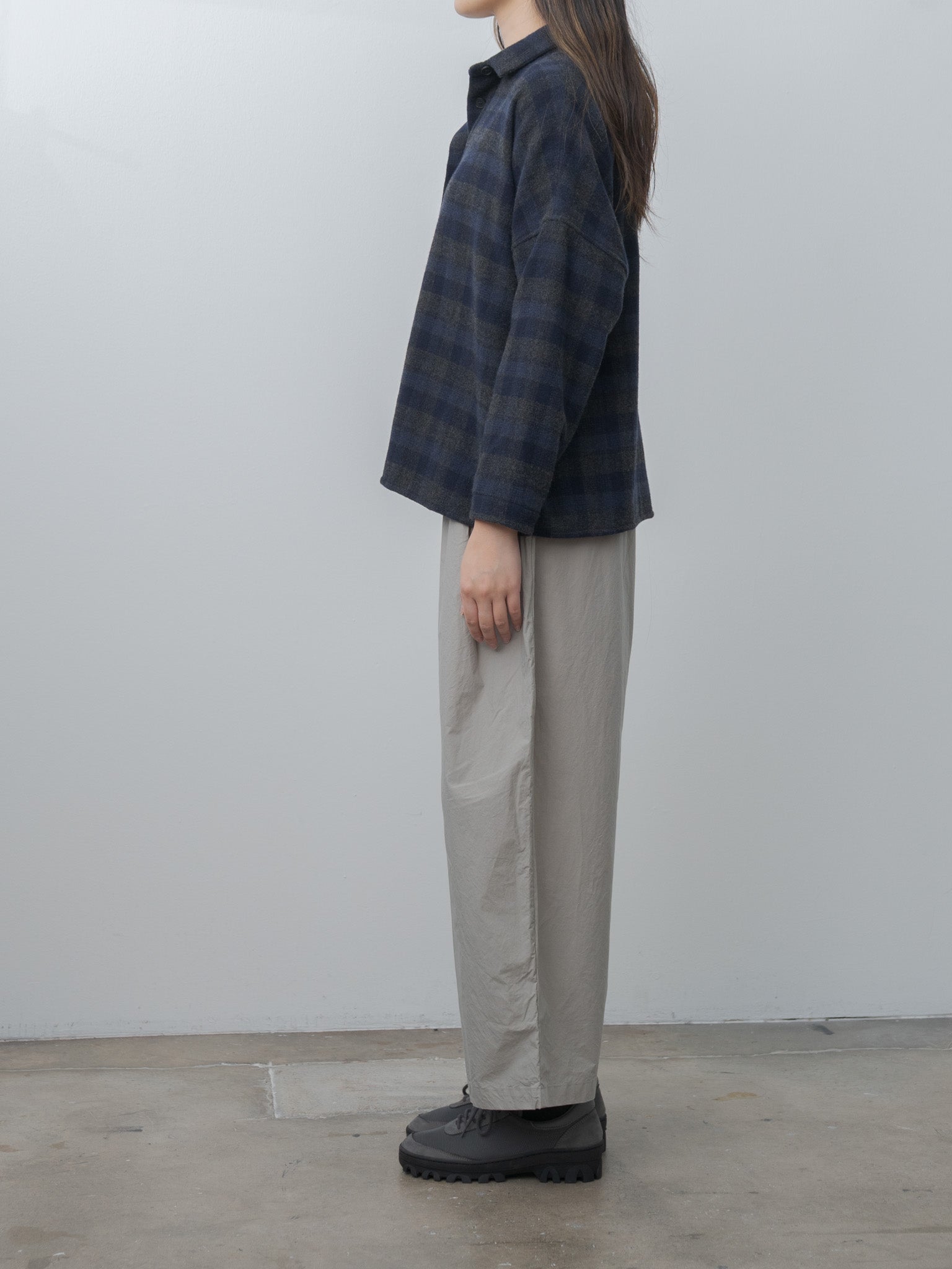 Tina Shirt - Carbon Check Wool Cash