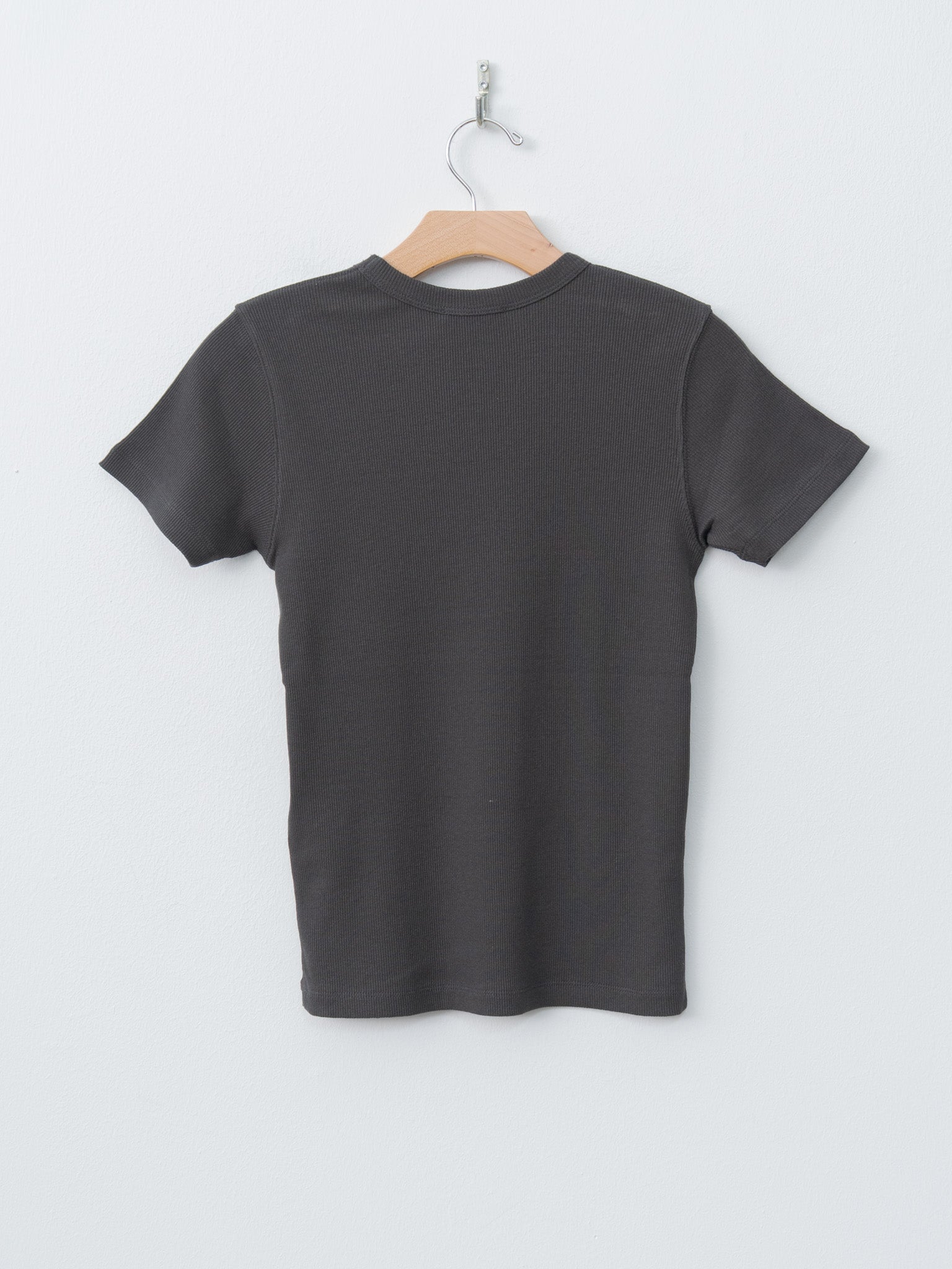 Namu Shop - Aton Recycle Suvin Rib Fit T-Shirt - Charcoal Gray