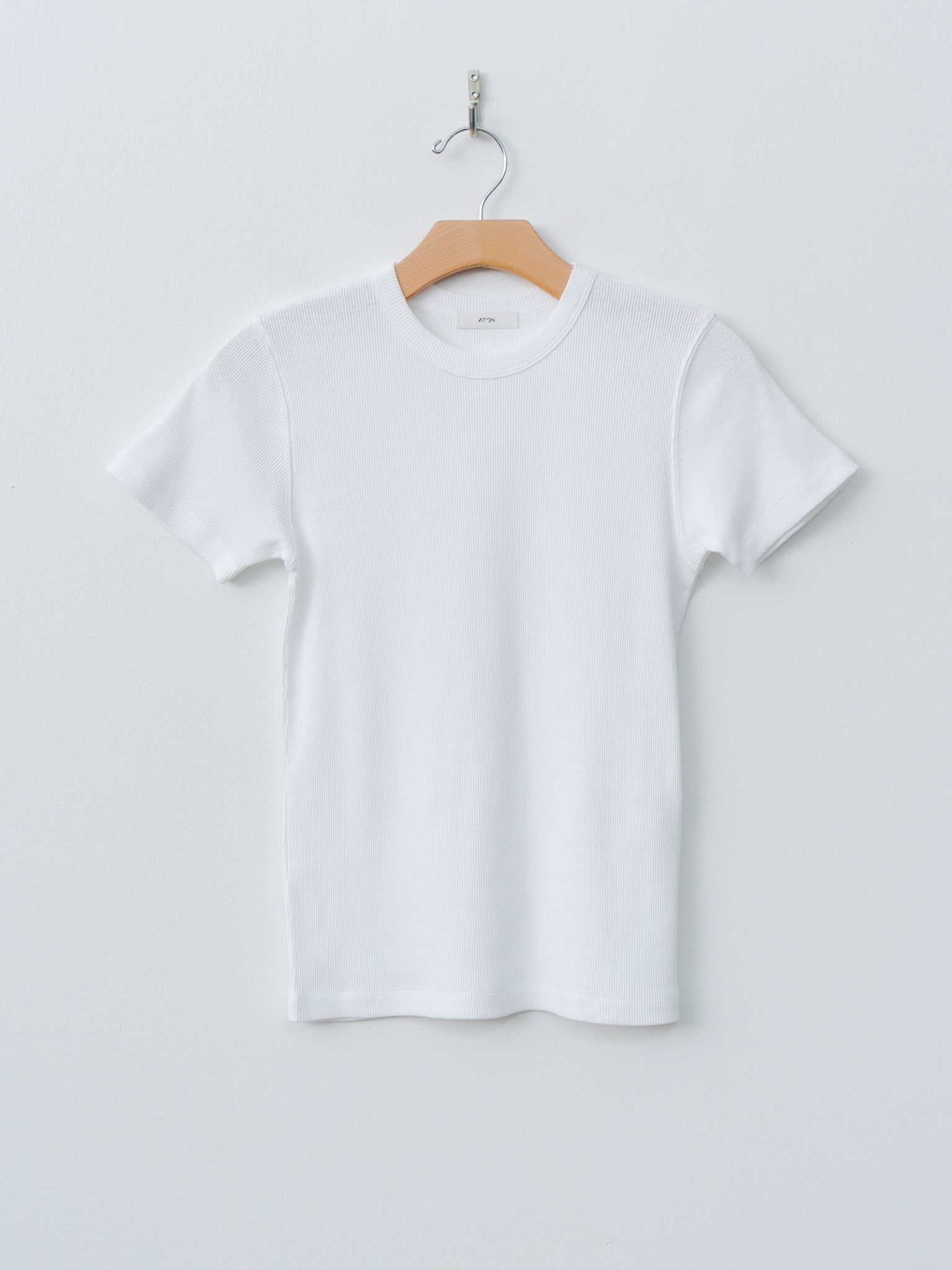Namu Shop - Aton Recycle Suvin Rib Fit T-Shirt - White