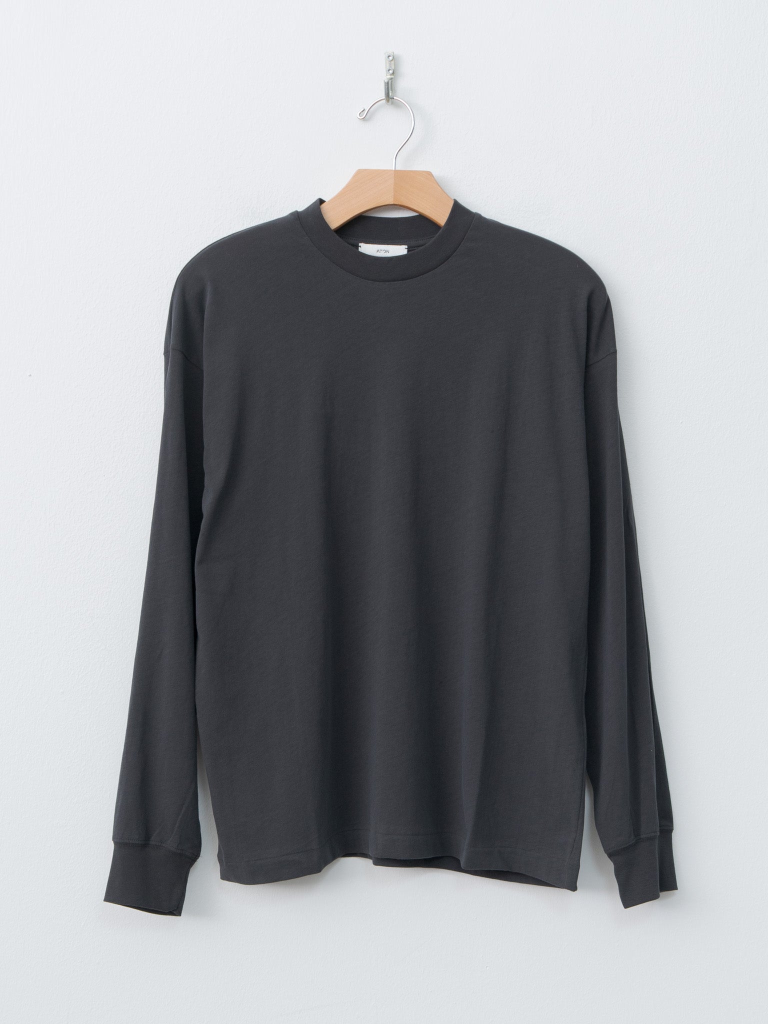 Namu Shop - Aton Fresca Nubuck Longsleeve T–Shirt - Charcoal Gray