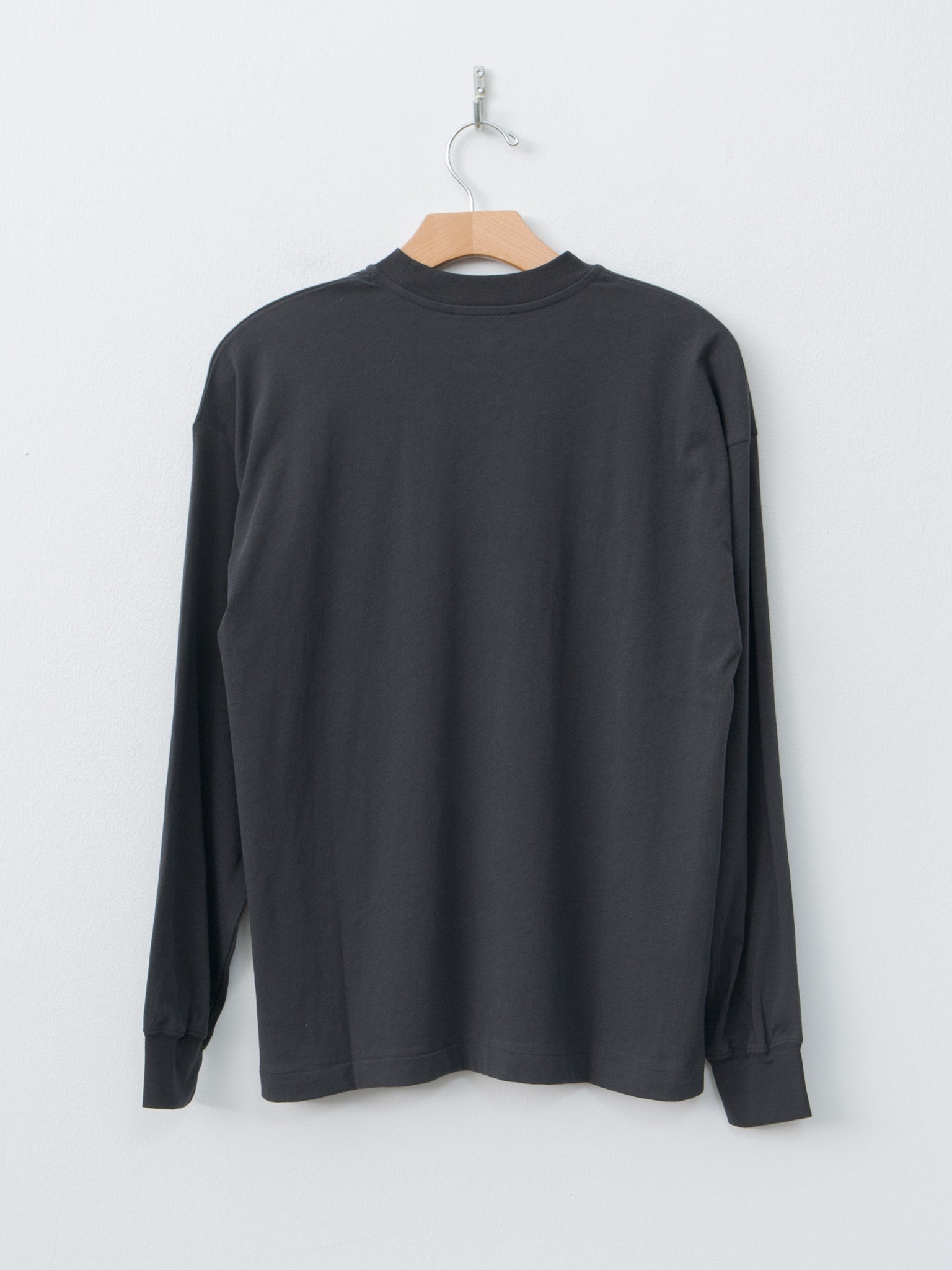 Namu Shop - Aton Fresca Nubuck Longsleeve T–Shirt - Charcoal Gray