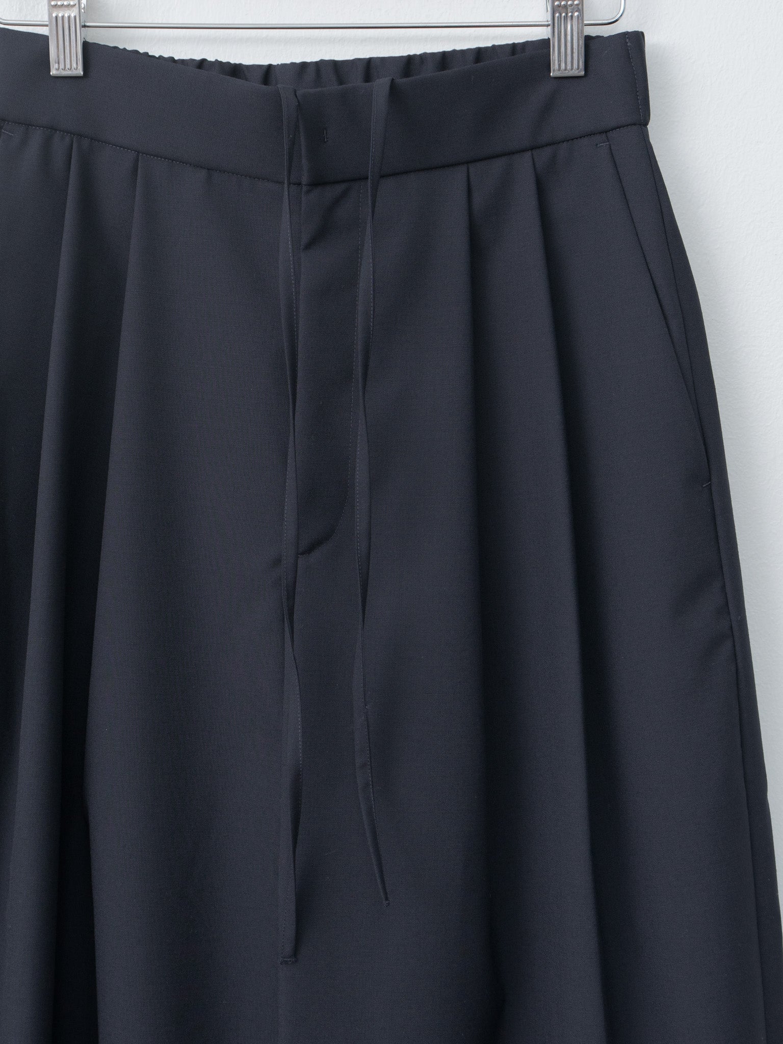 Namu Shop - Aton Wool Tropical Wide Easy Pants - Navy