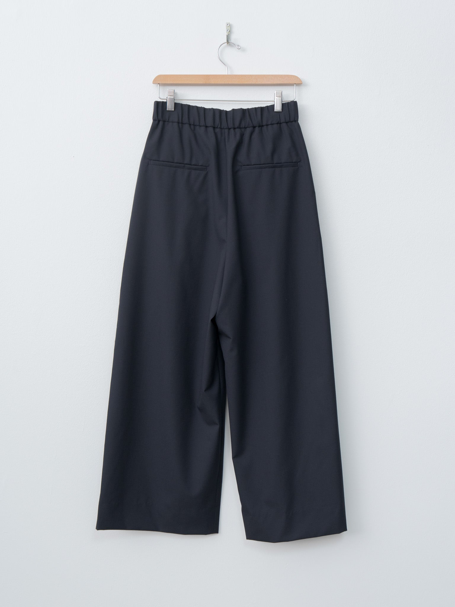 Namu Shop - Aton Wool Tropical Wide Easy Pants - Navy