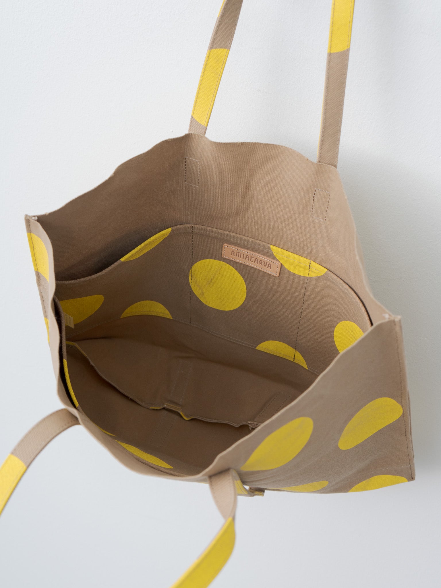 Namu Shop - Amiacalva Washed Canvas Medium Tote v2 - Yellow Dot