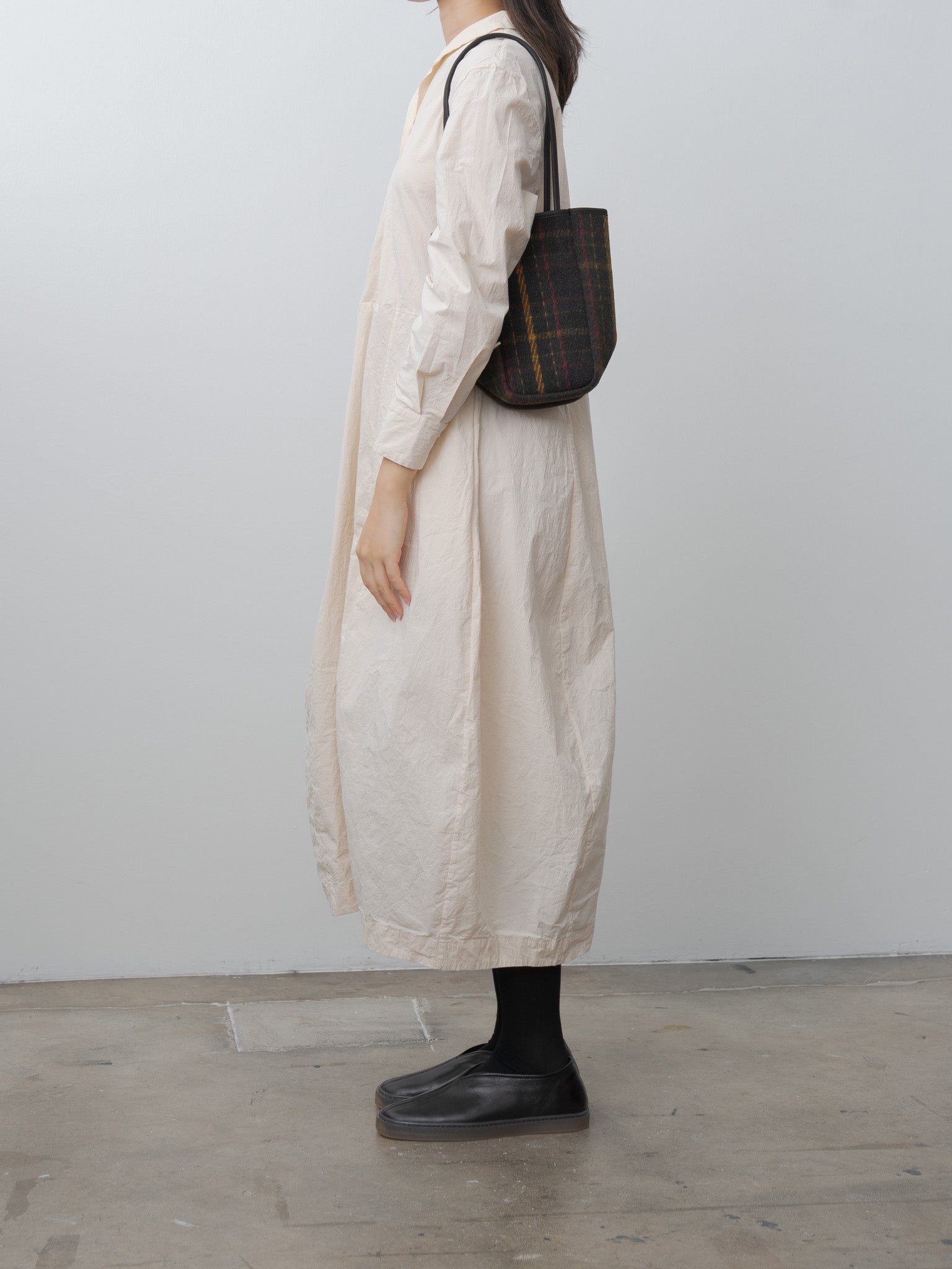 Namu Shop - Amiacalva Oiled Cotton Wool Tote Small - Plaid