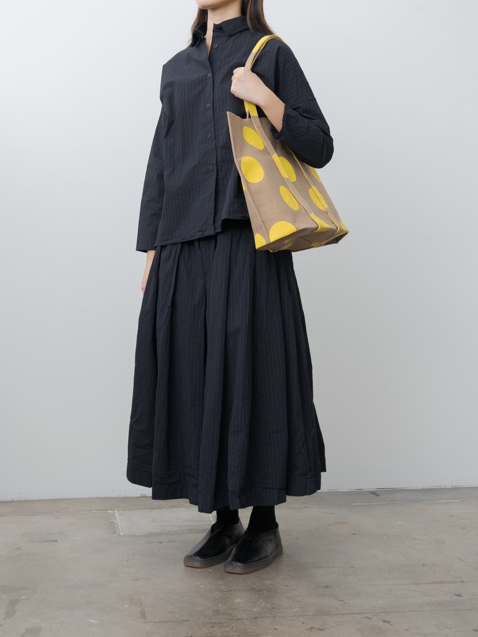 Namu Shop - Amiacalva Washed Canvas Medium Tote v2 - Yellow Dot