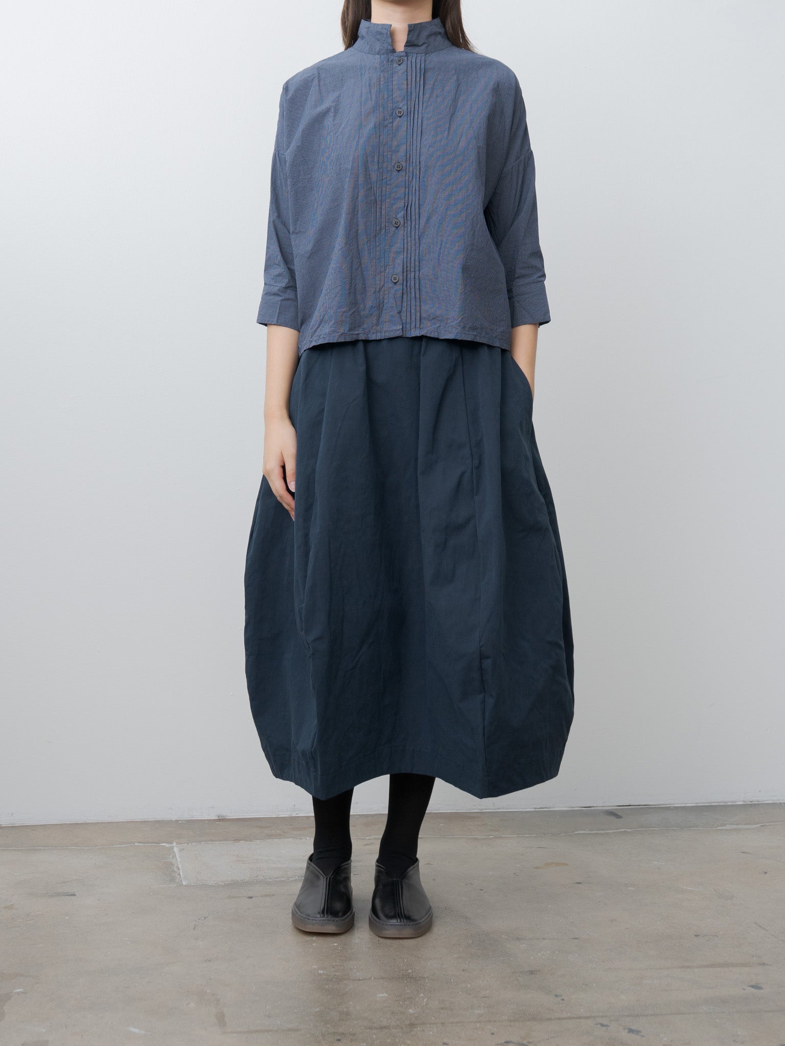 Namu Shop - Bergfabel Claudia Shirt - Navy Micro Check