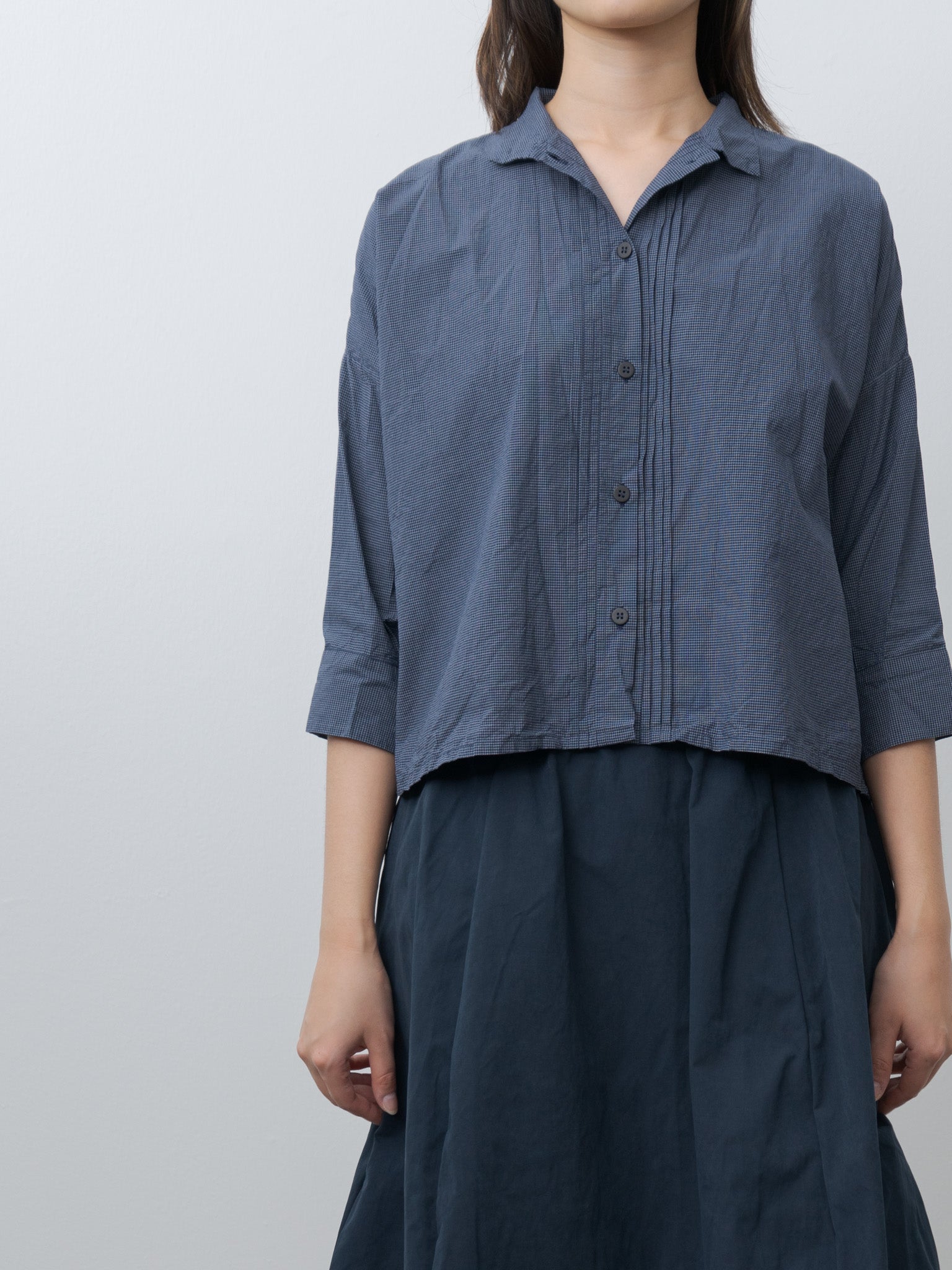Namu Shop - Bergfabel Claudia Shirt - Navy Micro Check