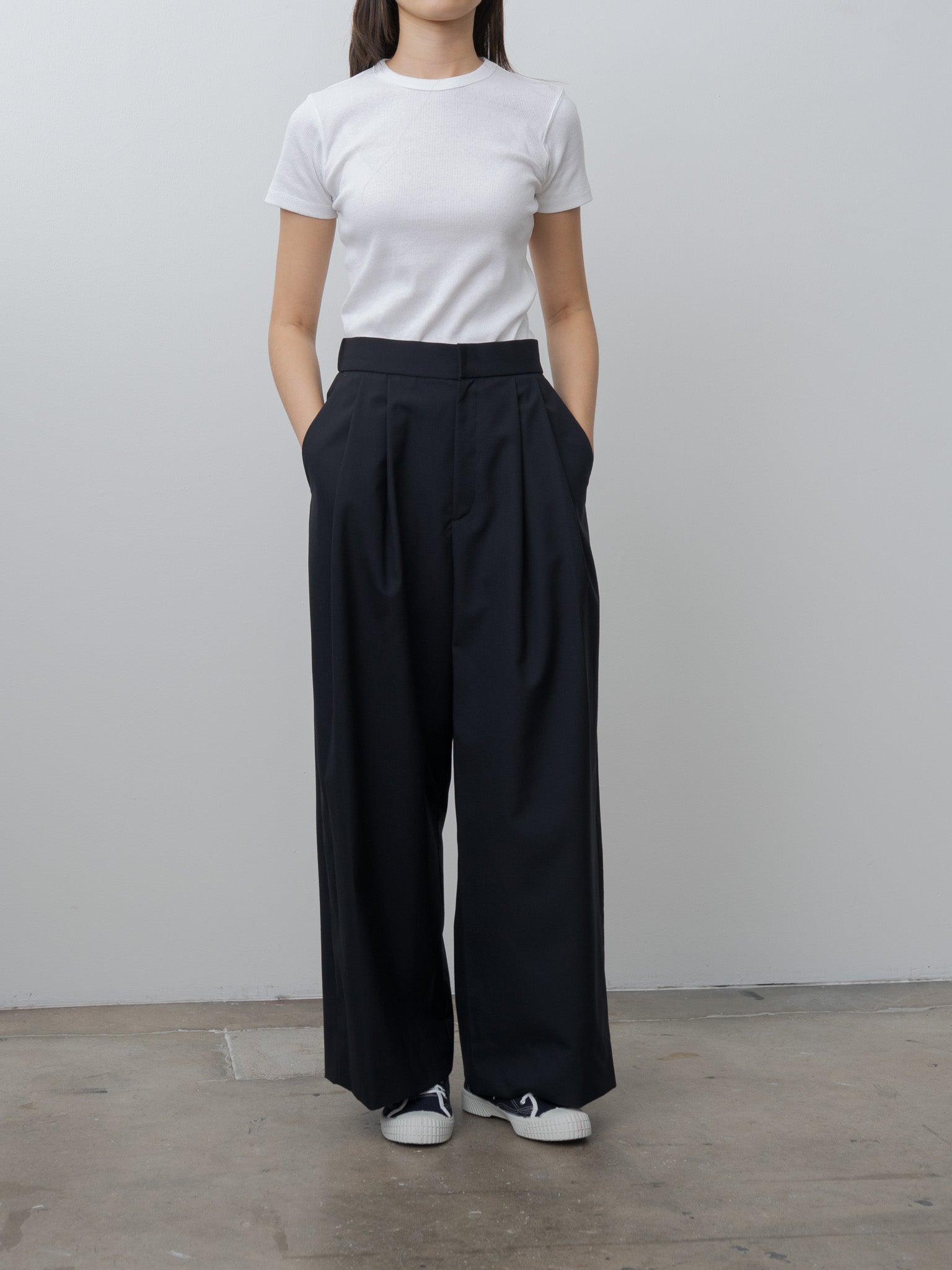 Namu Shop - Aton Recycle Suvin Rib Fit T-Shirt - White