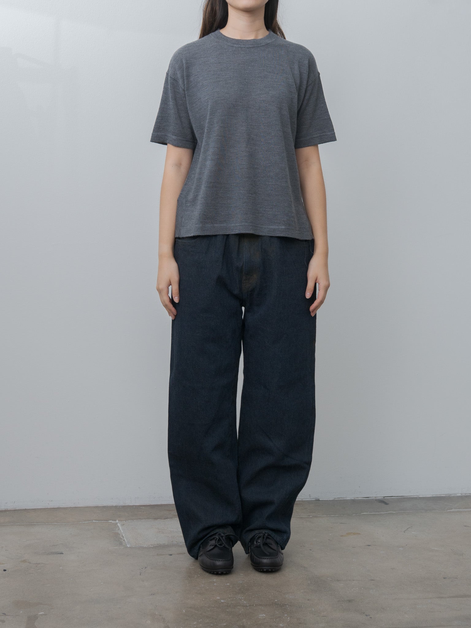 Namu Shop - Sofie D'Hoore MARTA Merino Wool Tee - Steel Melange